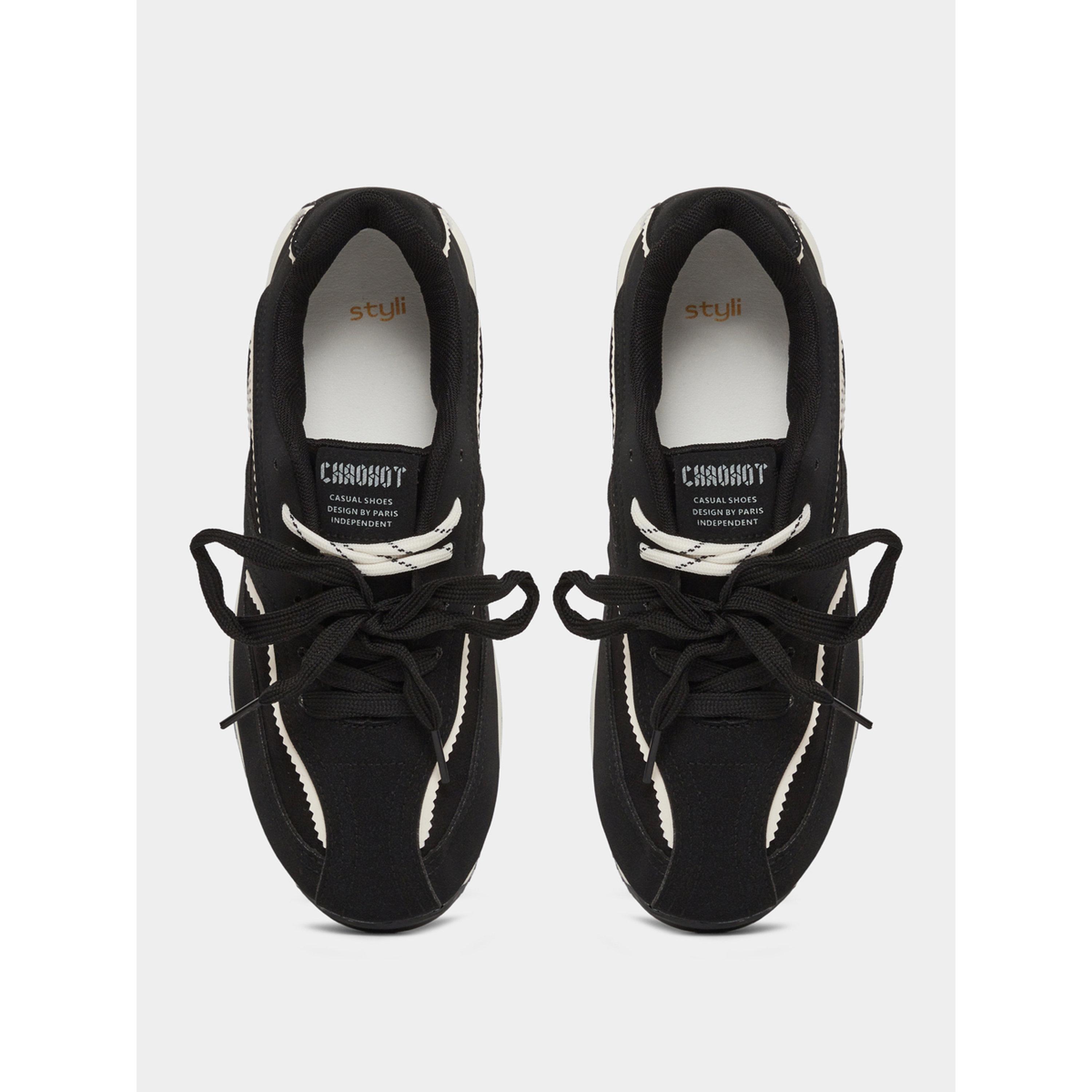 Styli Women's Textured Lace-Up Retro Sneakers-women-shoes-sneakers-image-3