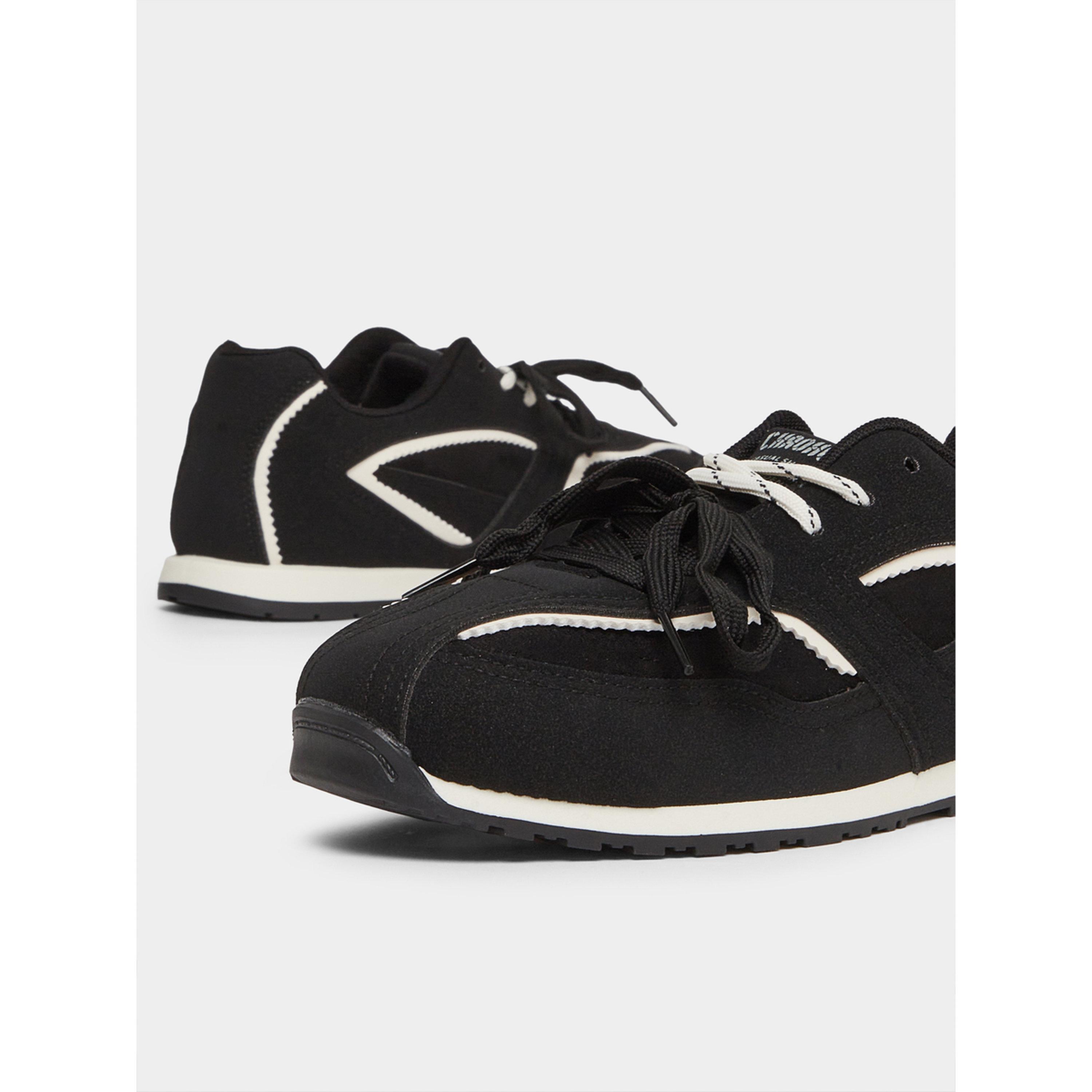 Styli Women's Textured Lace-Up Retro Sneakers-women-shoes-sneakers-image-4