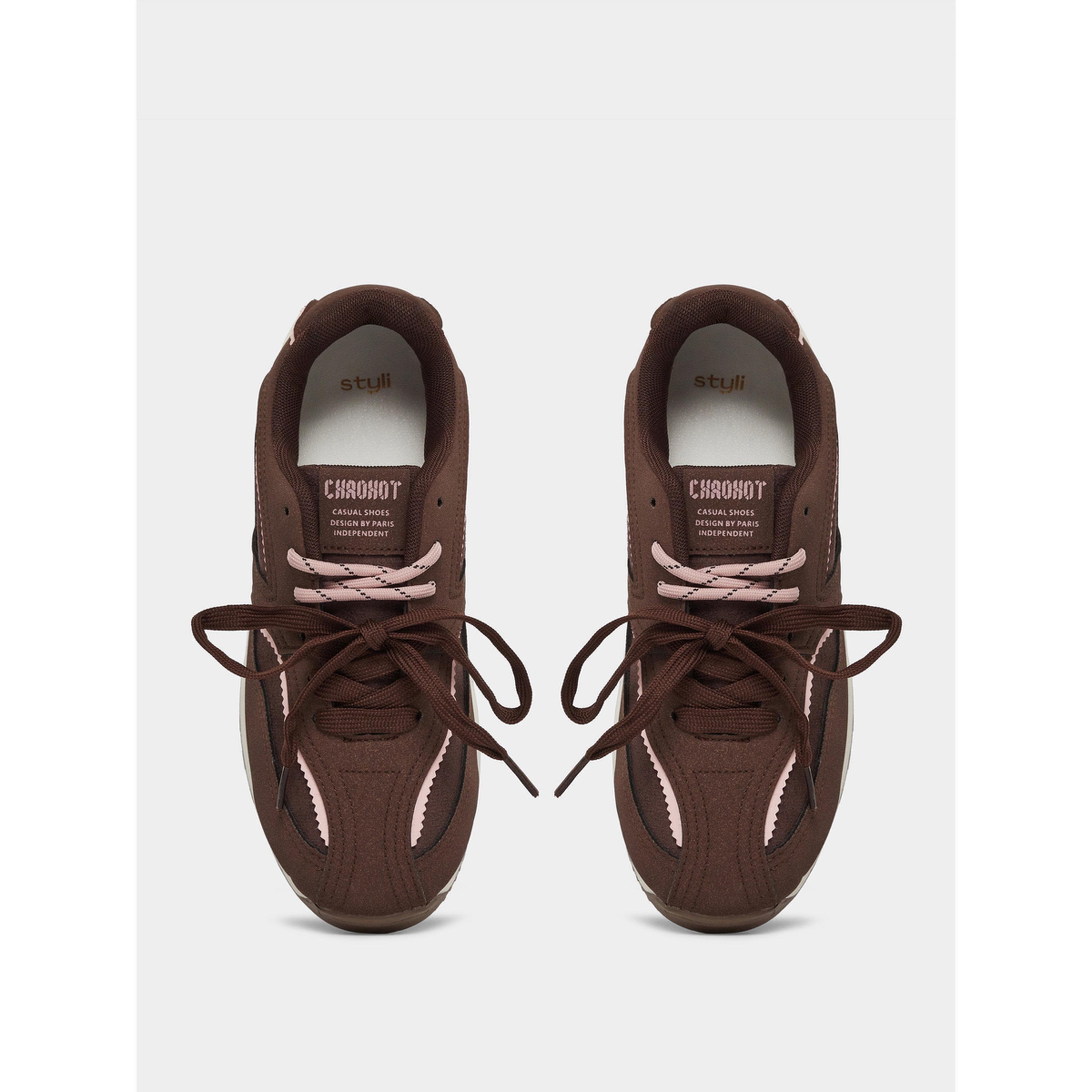 Styli Women's Textured Lace-Up Retro Sneakers-women-shoes-sneakers-image-3