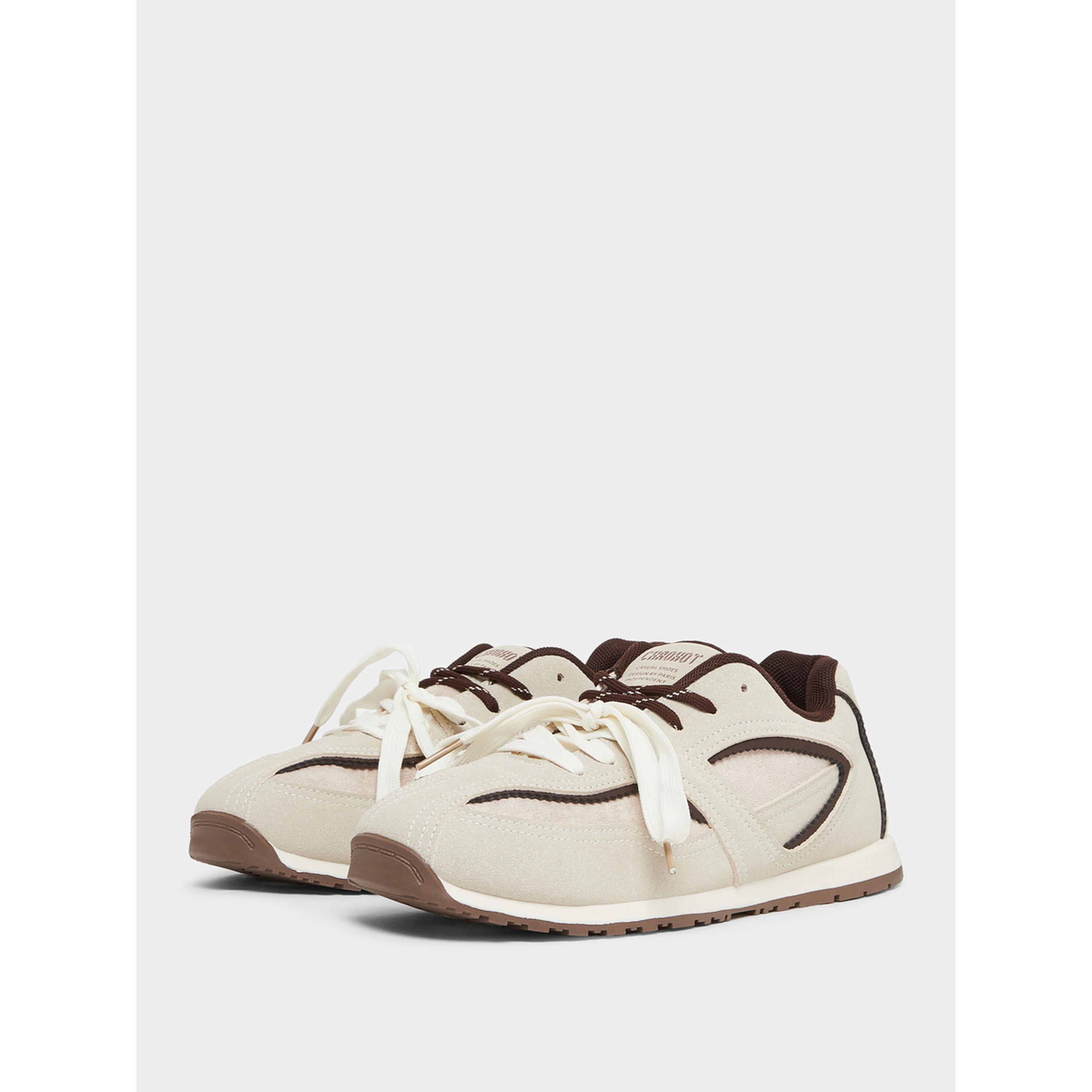 حذاء سنيكرز ريترو بتفاصيل بارزة الملمس وأربطة-women-shoes-sneakers-image-1