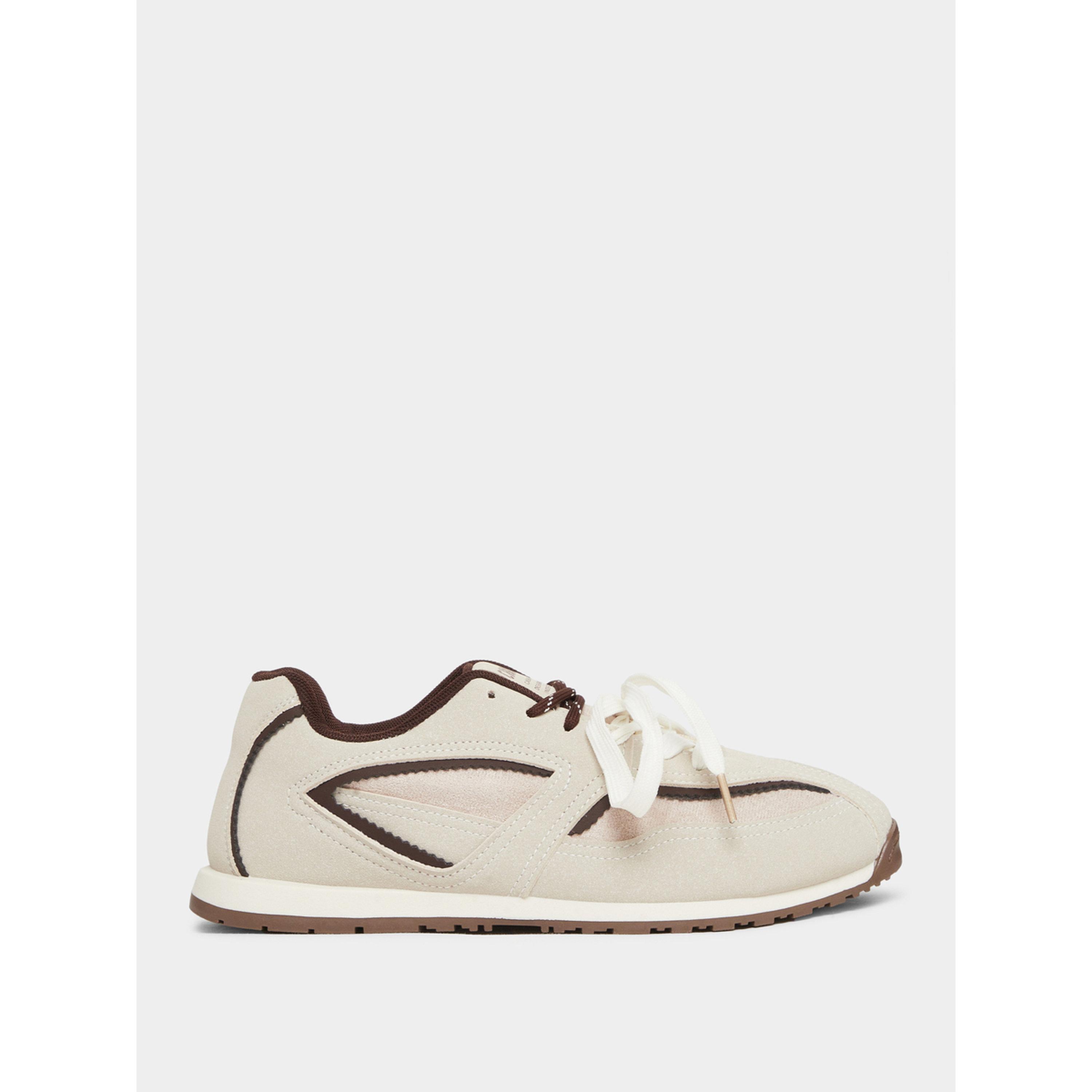 حذاء سنيكرز ريترو بتفاصيل بارزة الملمس وأربطة-women-shoes-sneakers-image-2
