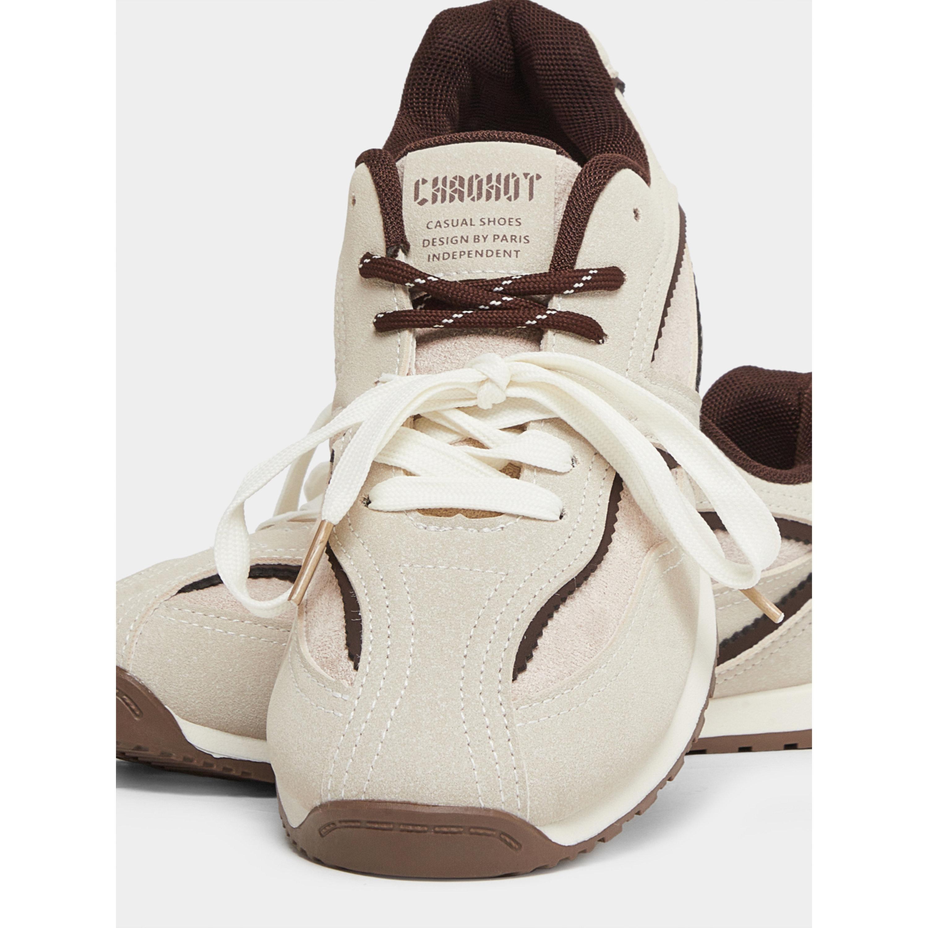 حذاء سنيكرز ريترو بتفاصيل بارزة الملمس وأربطة-women-shoes-sneakers-image-4