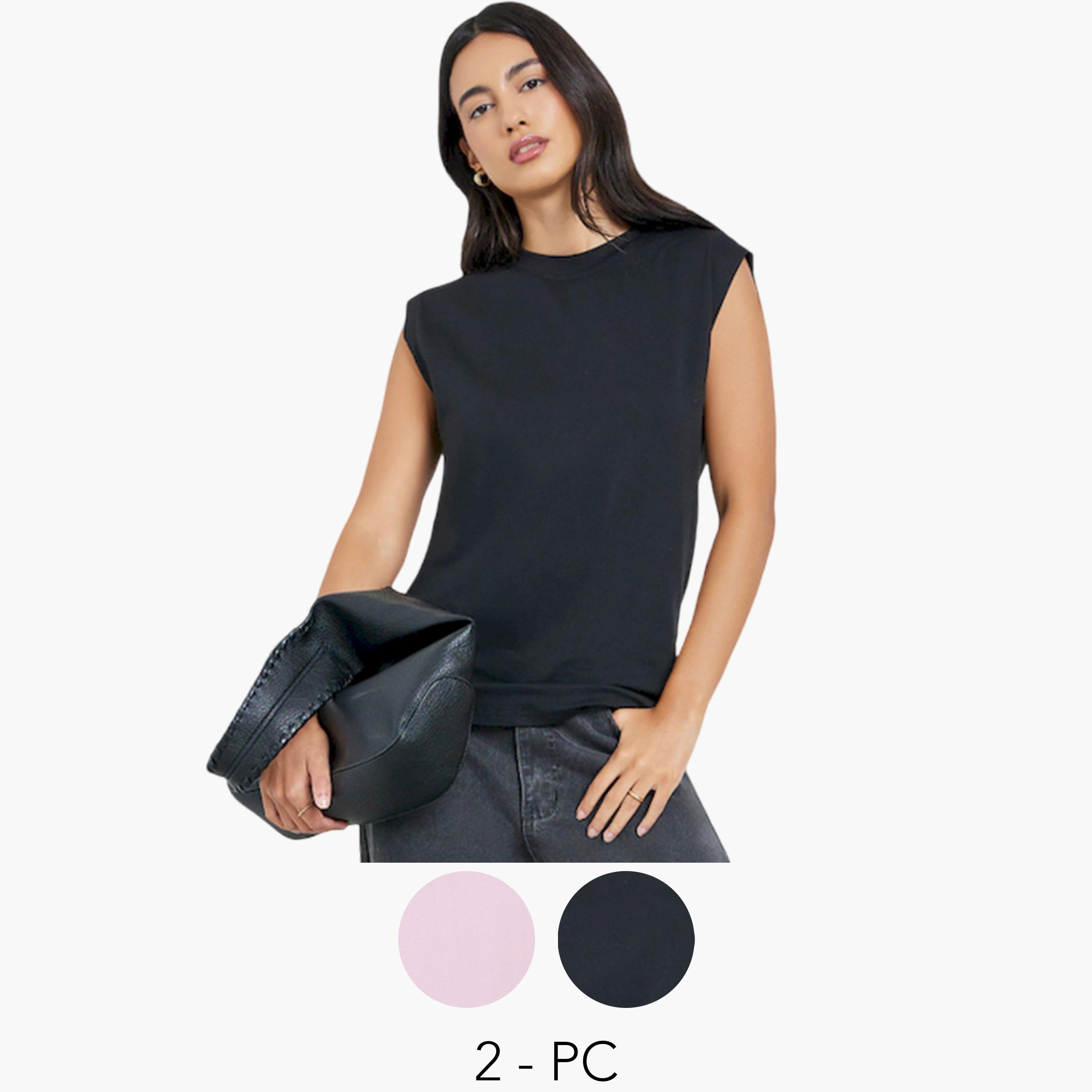 Styli Pack of 2 - Basic Sleeveless T-Shirt-women-clothing-tshirts-image-1