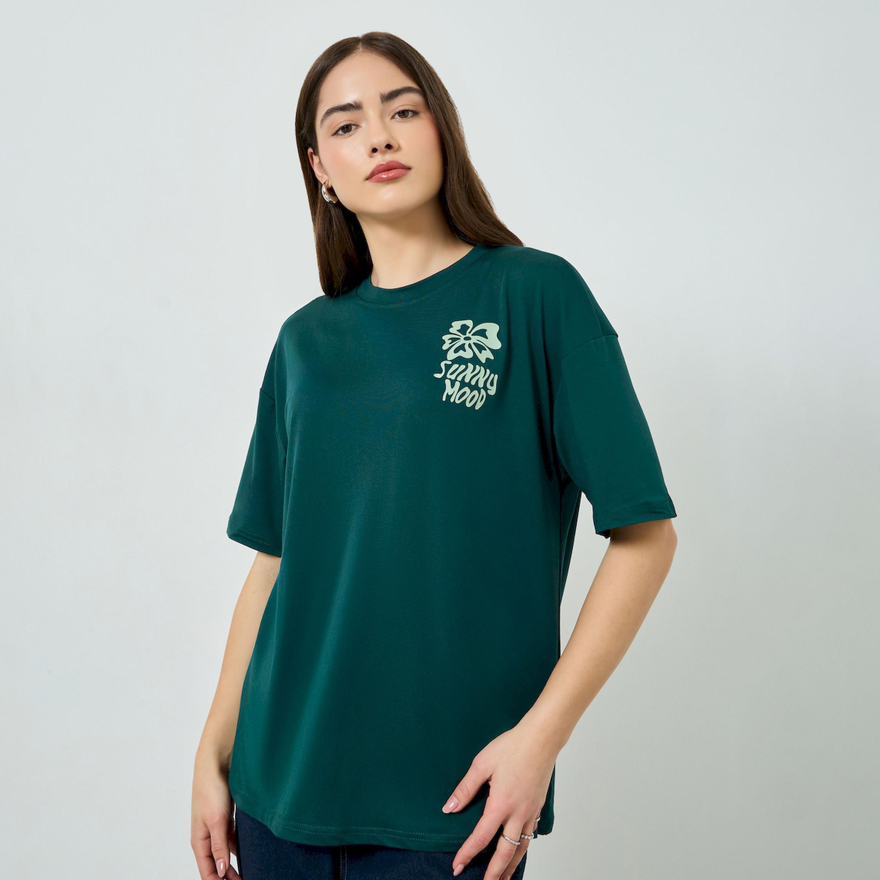 Styli Green Graphic Oversized T-Shirt-women-clothing-tshirts-image-1