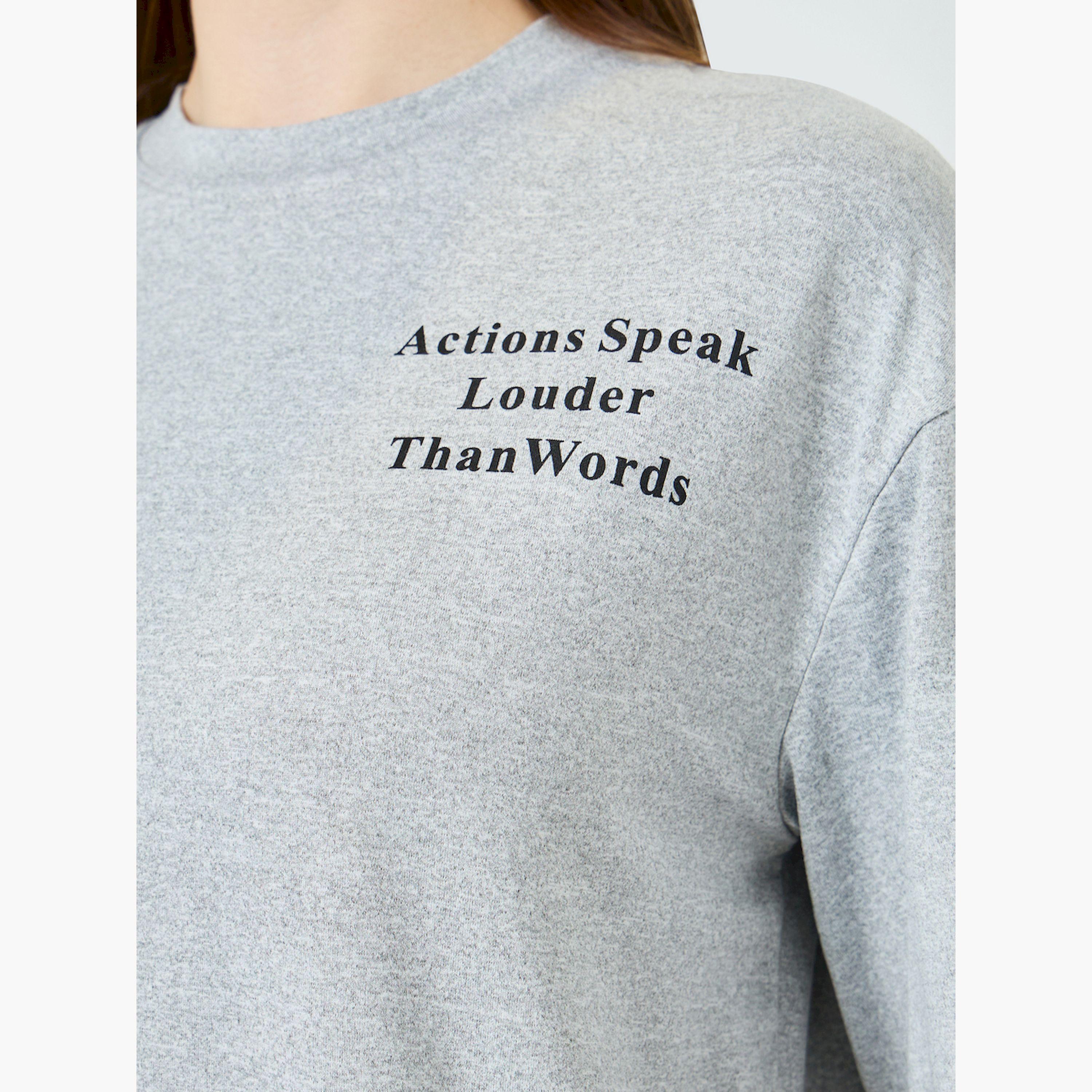 Styli Grey Slogan Print Oversized T-Shirt-women-clothing-tshirts-image-4