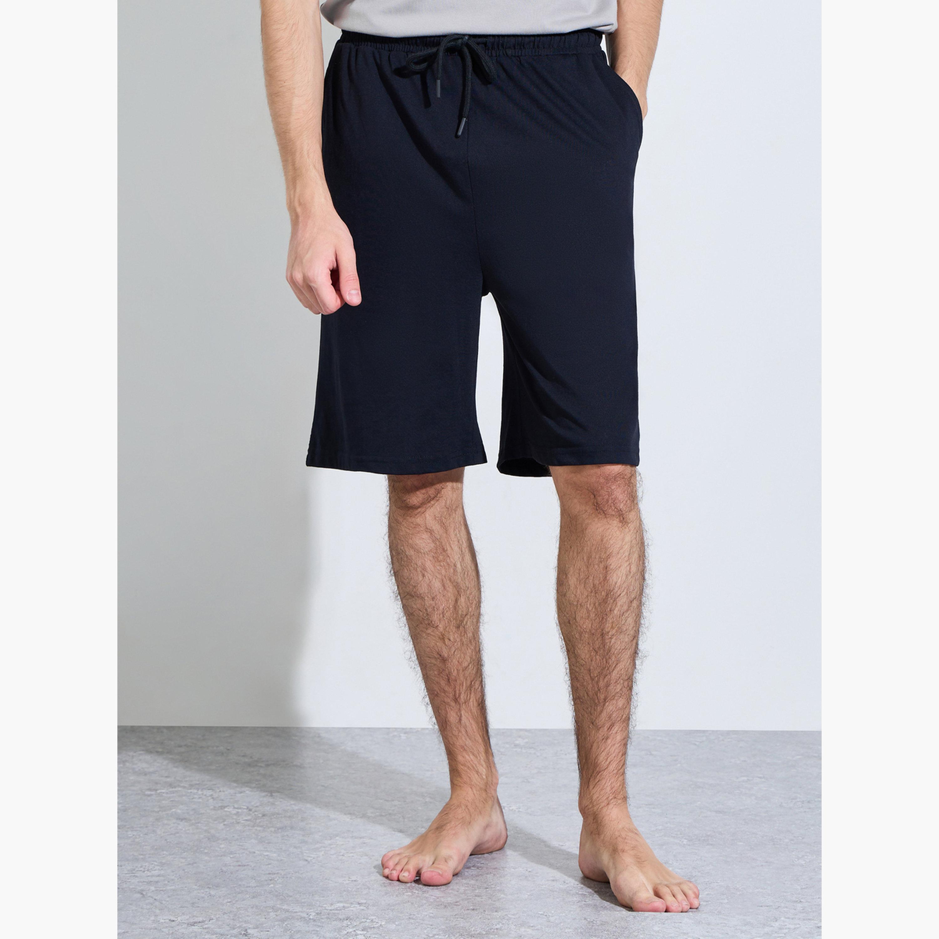 مجموعة من شورت سادة وتيشيرت مطبوع للرجال-men-clothing-nightwear-sets-image-5