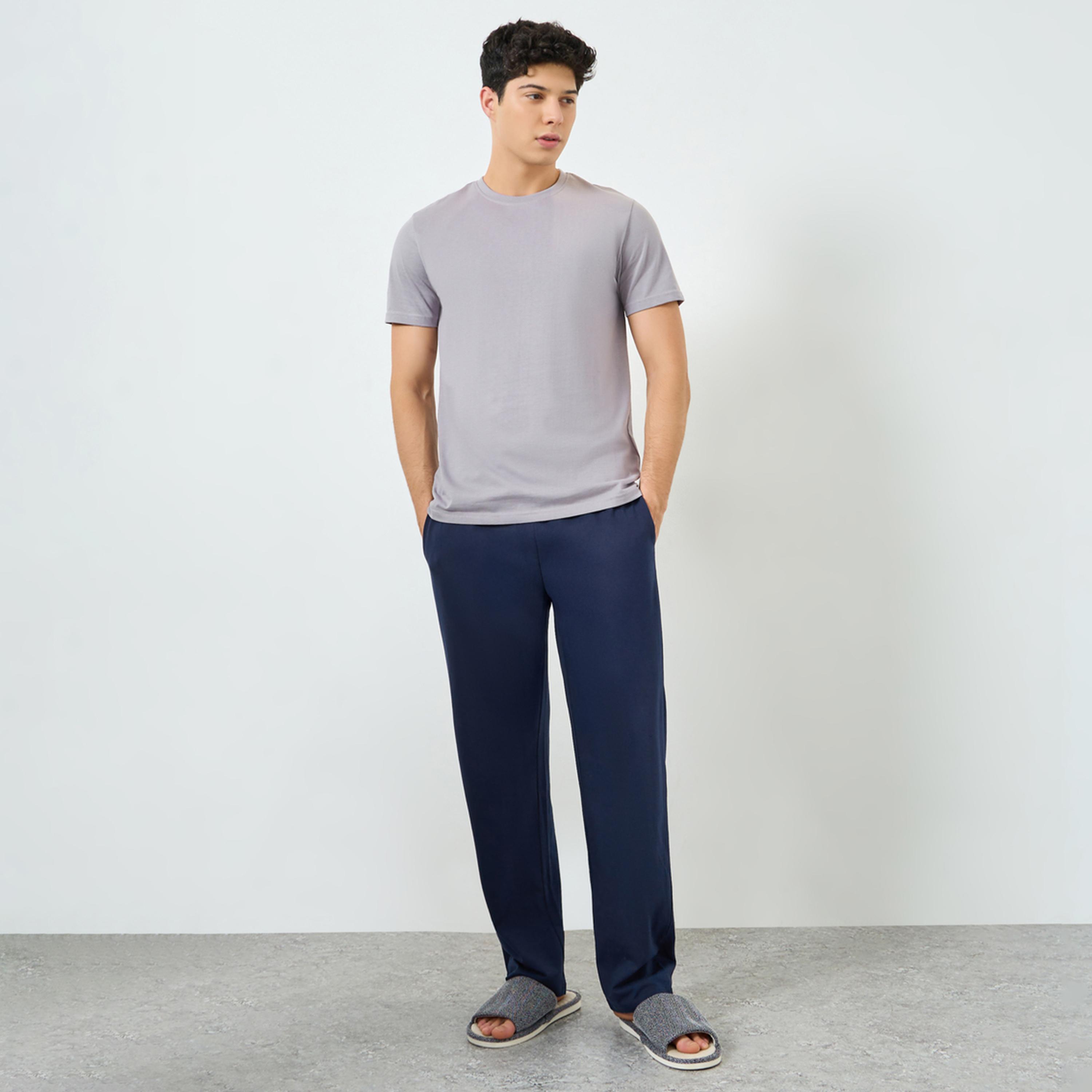 Styli Men Back Printed T-Shirt and Pyjama Set-men-clothing-nightwear-sets-image-1