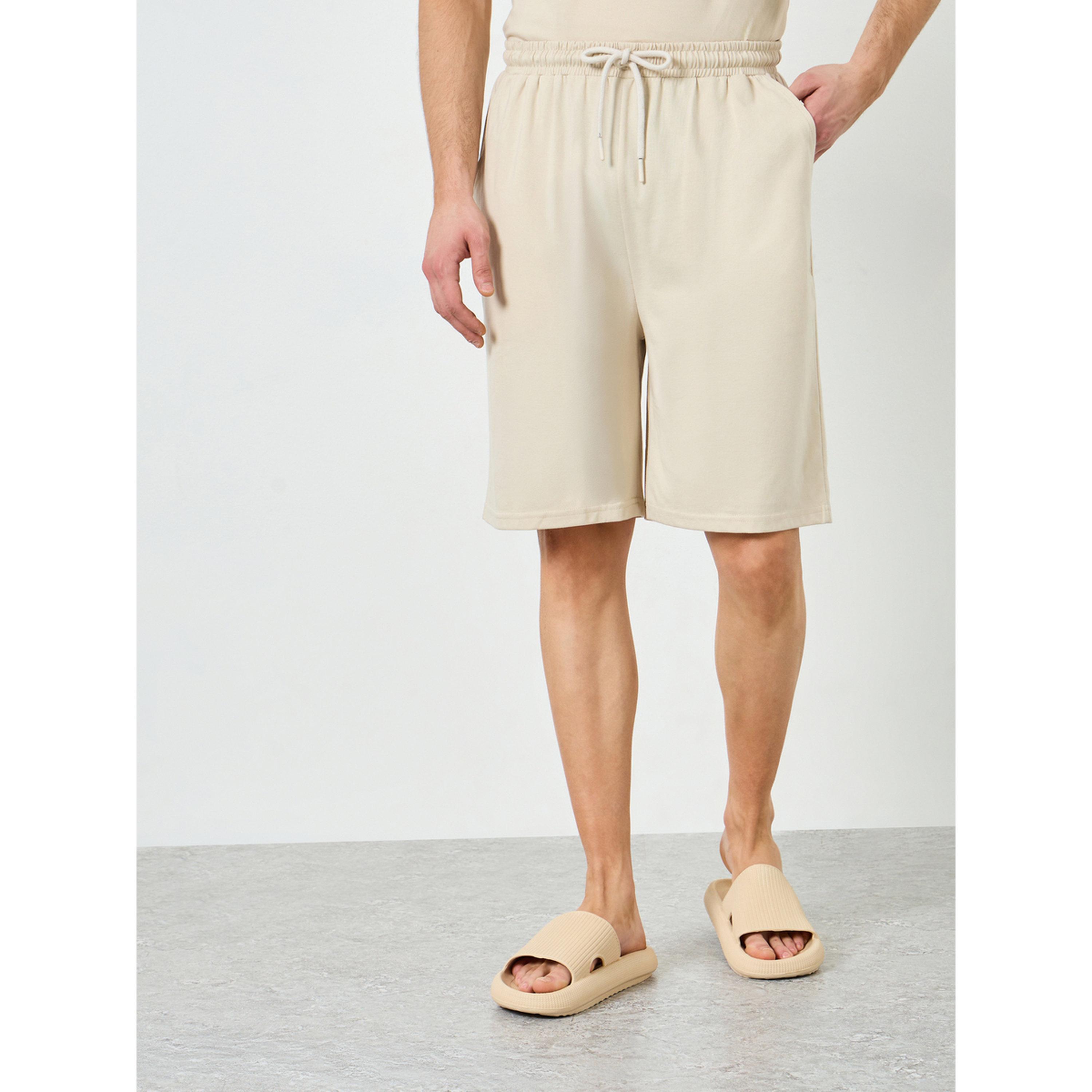 Styli Men Beige Relaxed Fit Tank and Shorts Pyjama Set-men-clothing-nightwear-sets-image-5