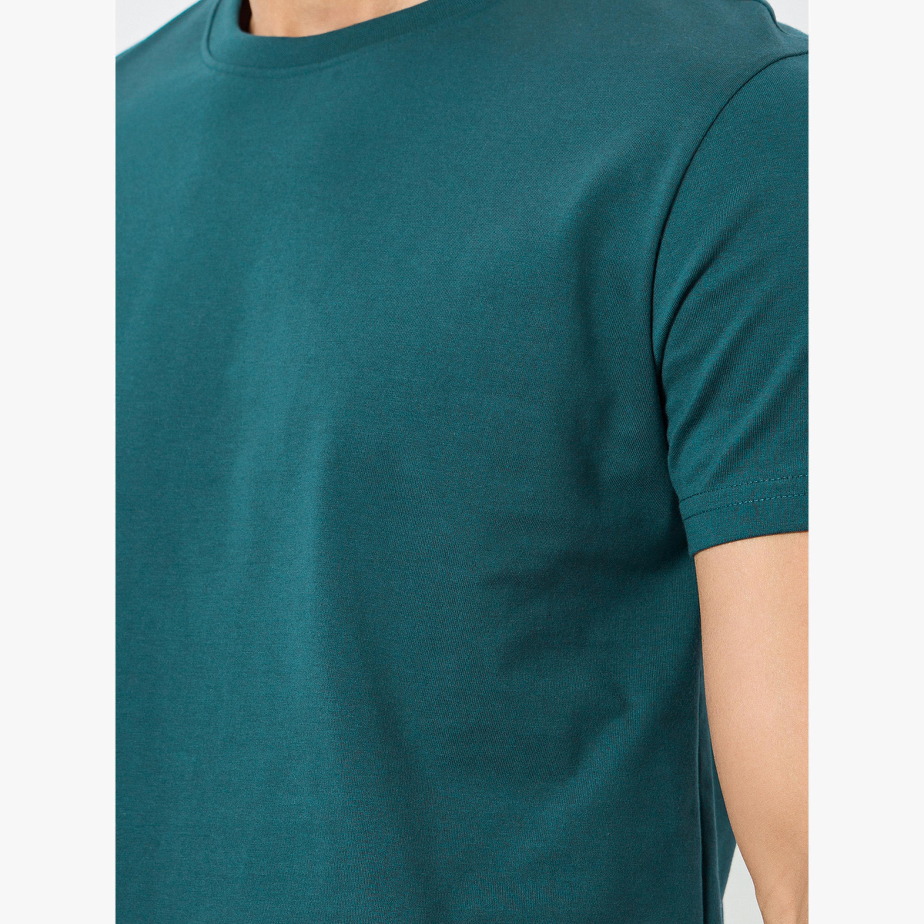 Styli Men Teal Short Sleeve T-Shirt and Pyjama Set-men-clothing-nightwear-sets-image-5