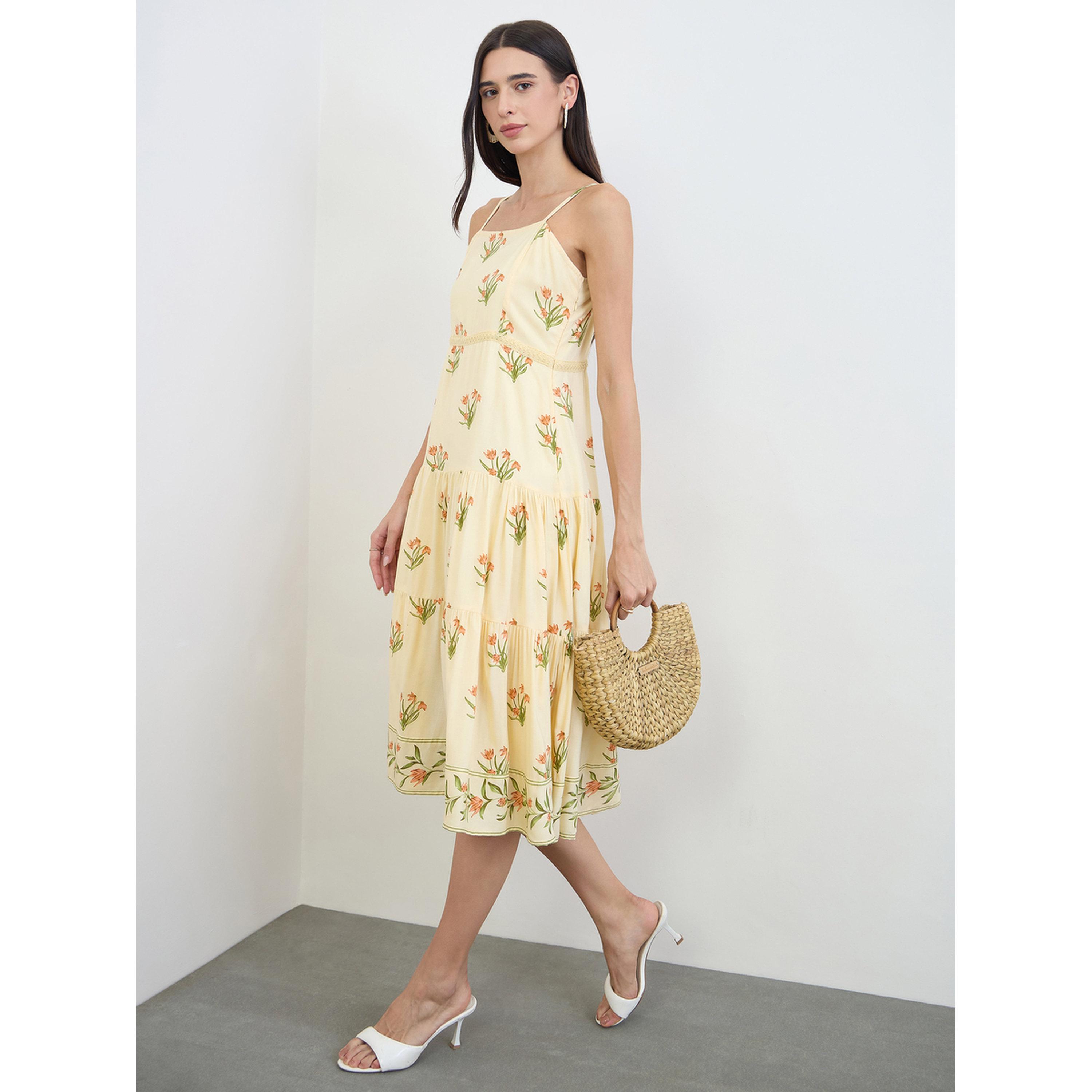 فستان ميدي متعدد الطبقات بحمالات ونقشة زهور-women-clothing-dresses-image-2