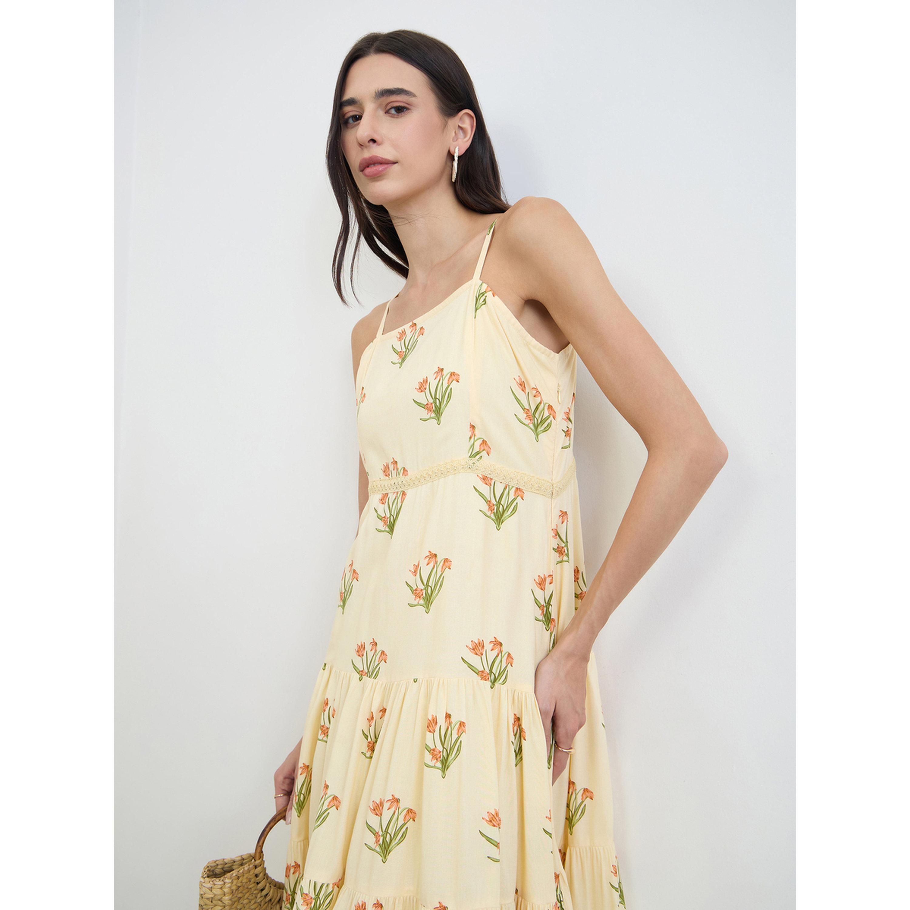 فستان ميدي متعدد الطبقات بحمالات ونقشة زهور-women-clothing-dresses-image-3