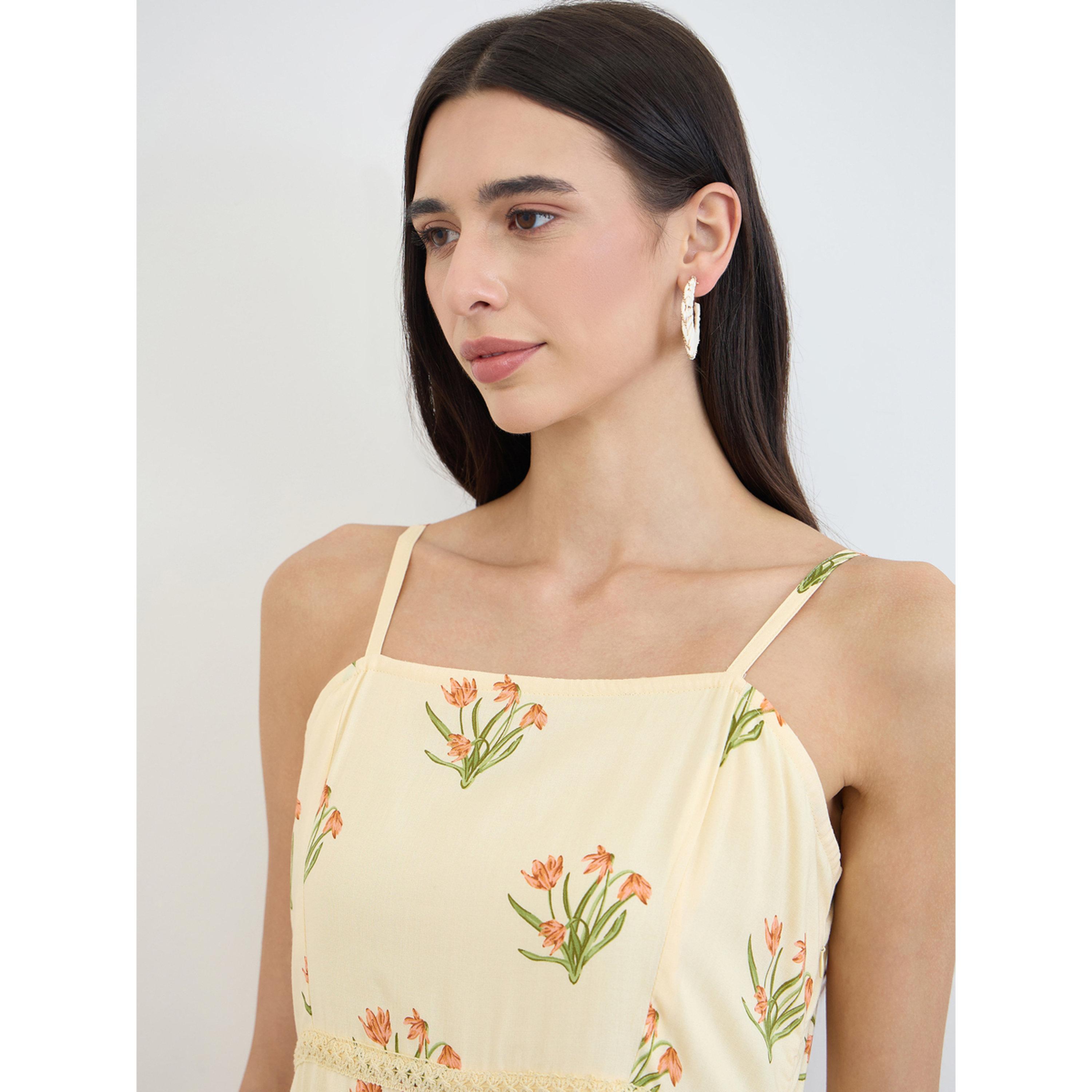 فستان ميدي متعدد الطبقات بحمالات ونقشة زهور-women-clothing-dresses-image-4