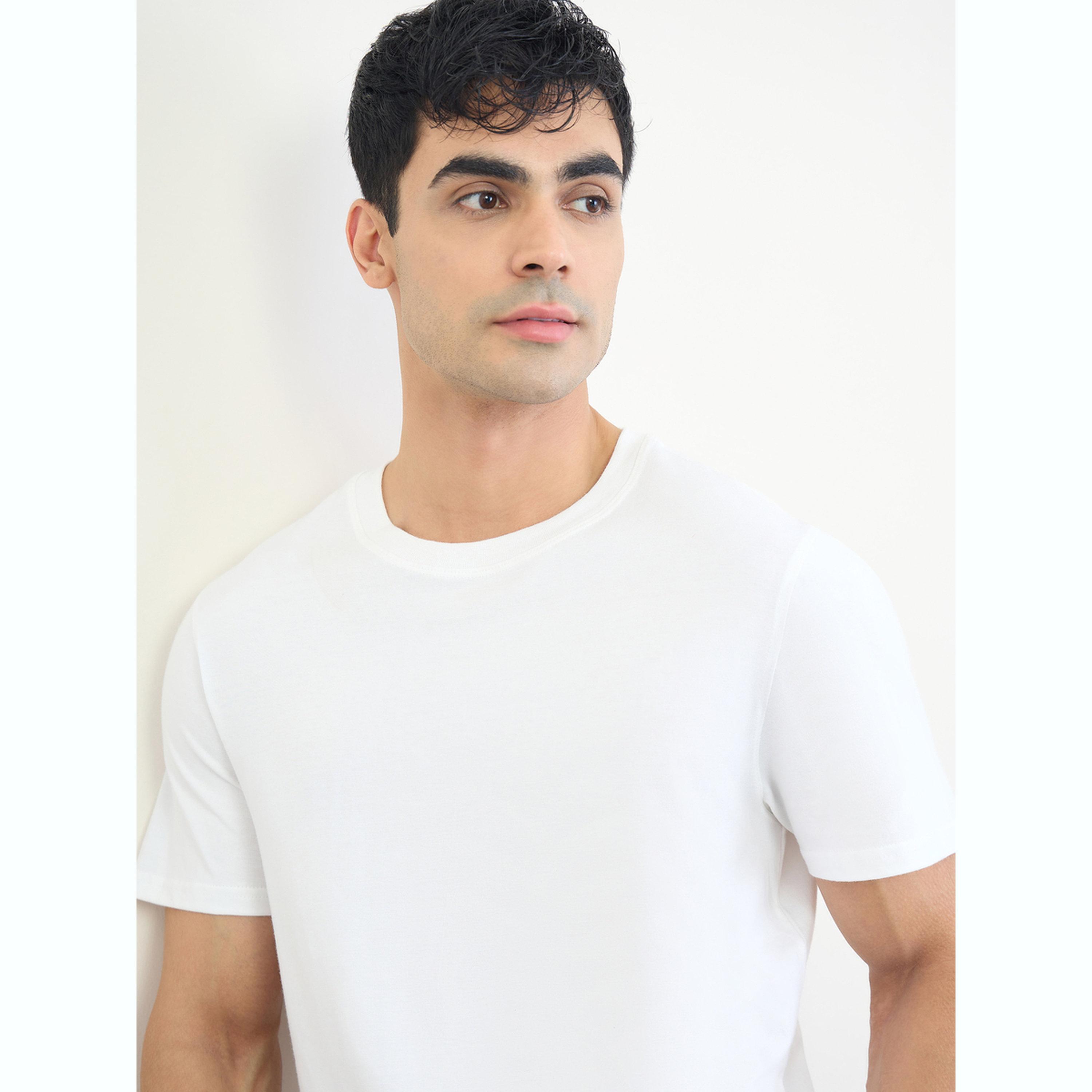 Styli Men Solid Relaxed T-Shirt and Checked Pyjama Set-men-clothing-nightwear-sets-image-6