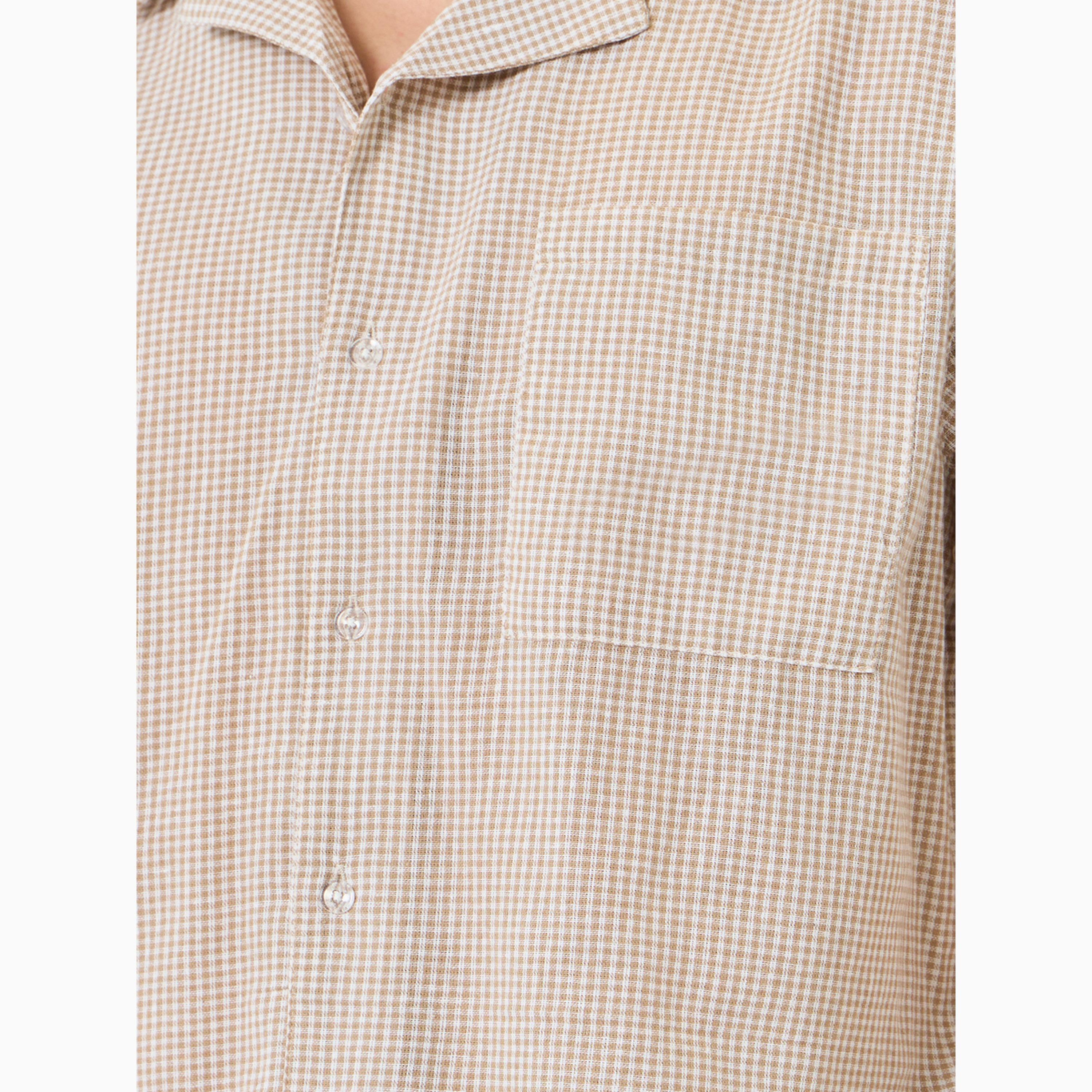 طقم قطني مخطط للرجال قميص وشورت-men-clothing-nightwear-sets-image-5