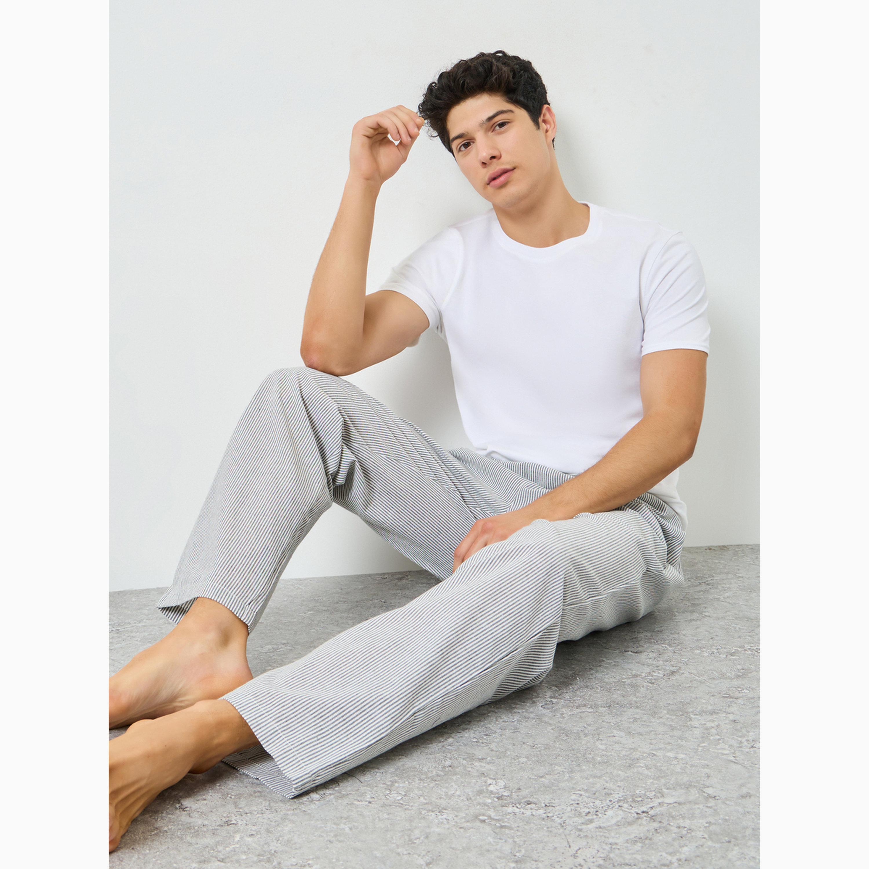 بيجاما قطن 100% مخططة للرجال-men-clothing-nightwear-pyjamaandshorts-image-3