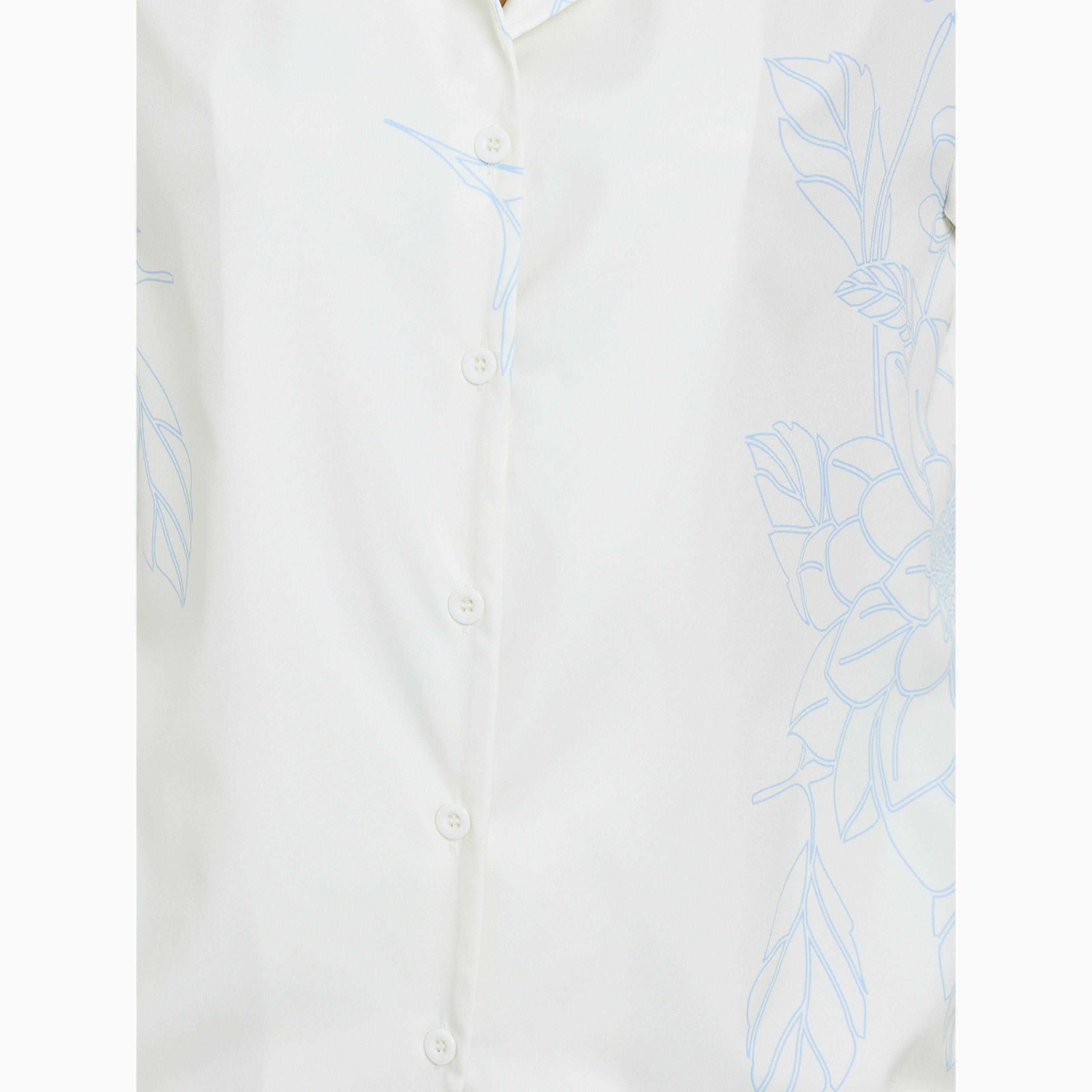 طقم بيجاما من بنطال وبلوزة بأزرار وطبعة زهور كبيرة-women-clothing-nightwear-pyjamas-longsets-image-3