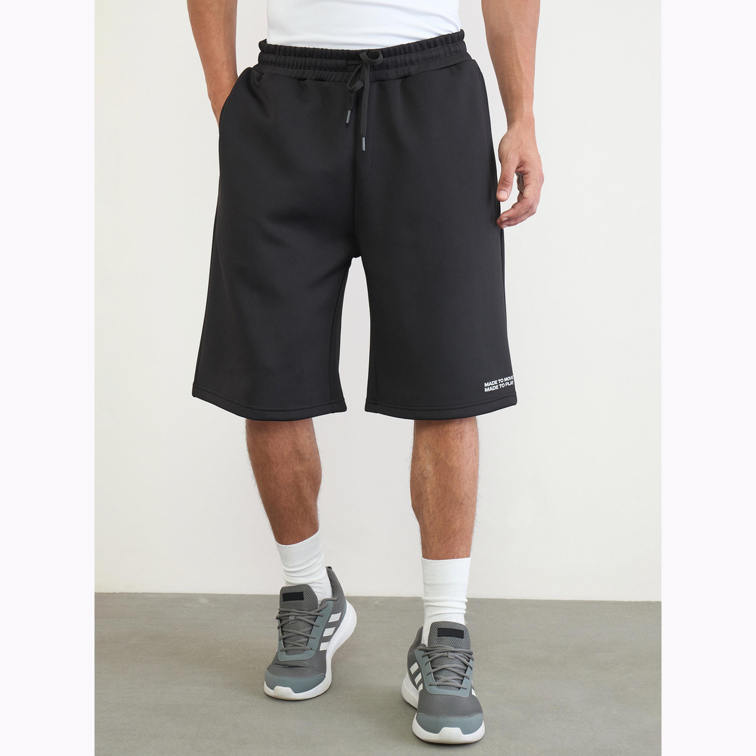 Styli Men Text Print Oversized Shorts-men-clothing-bottoms-shorts-image-1
