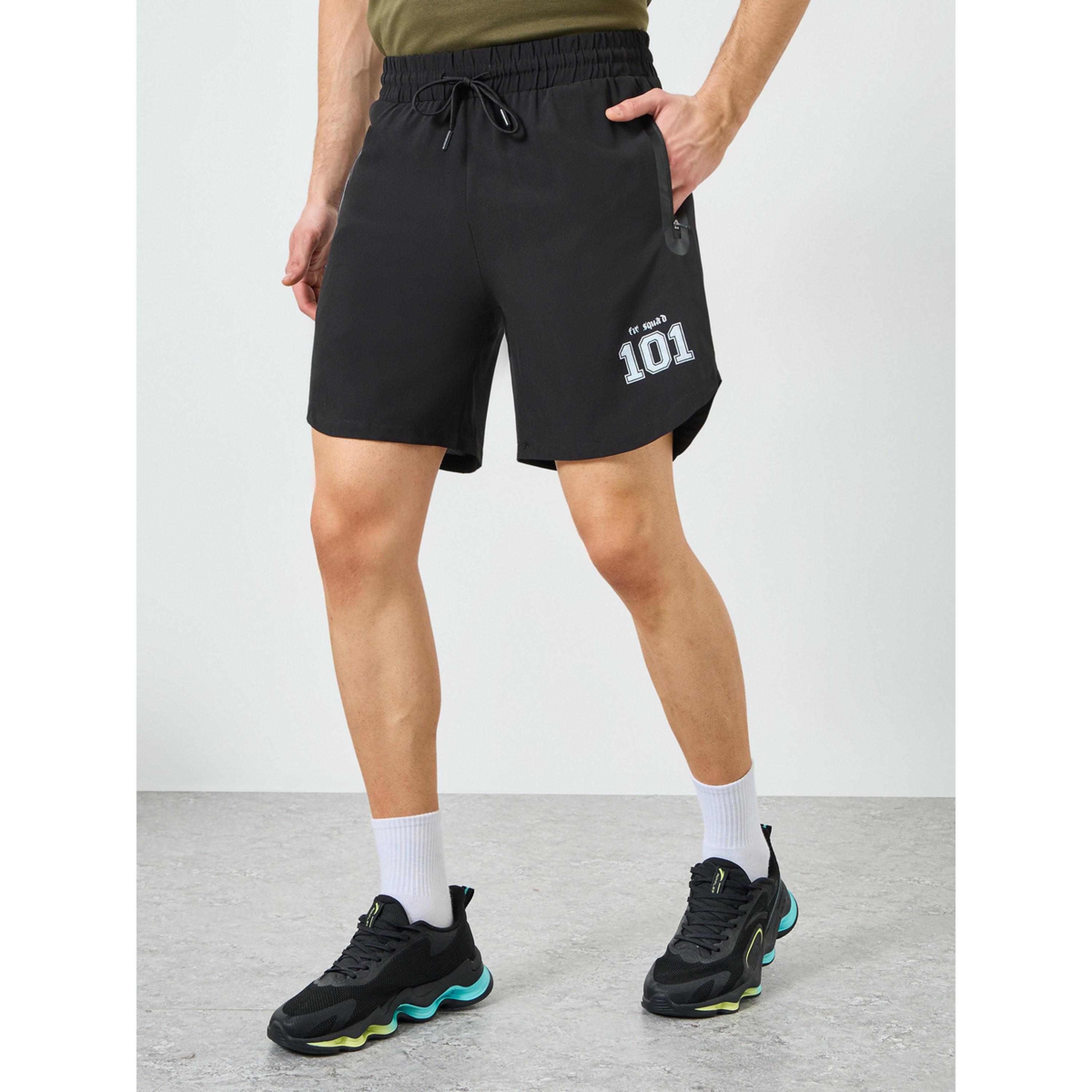 Styli Men Black Regular Fit Shorts-men-clothing-sportswearandactivewear-bottoms-shorts-image-1