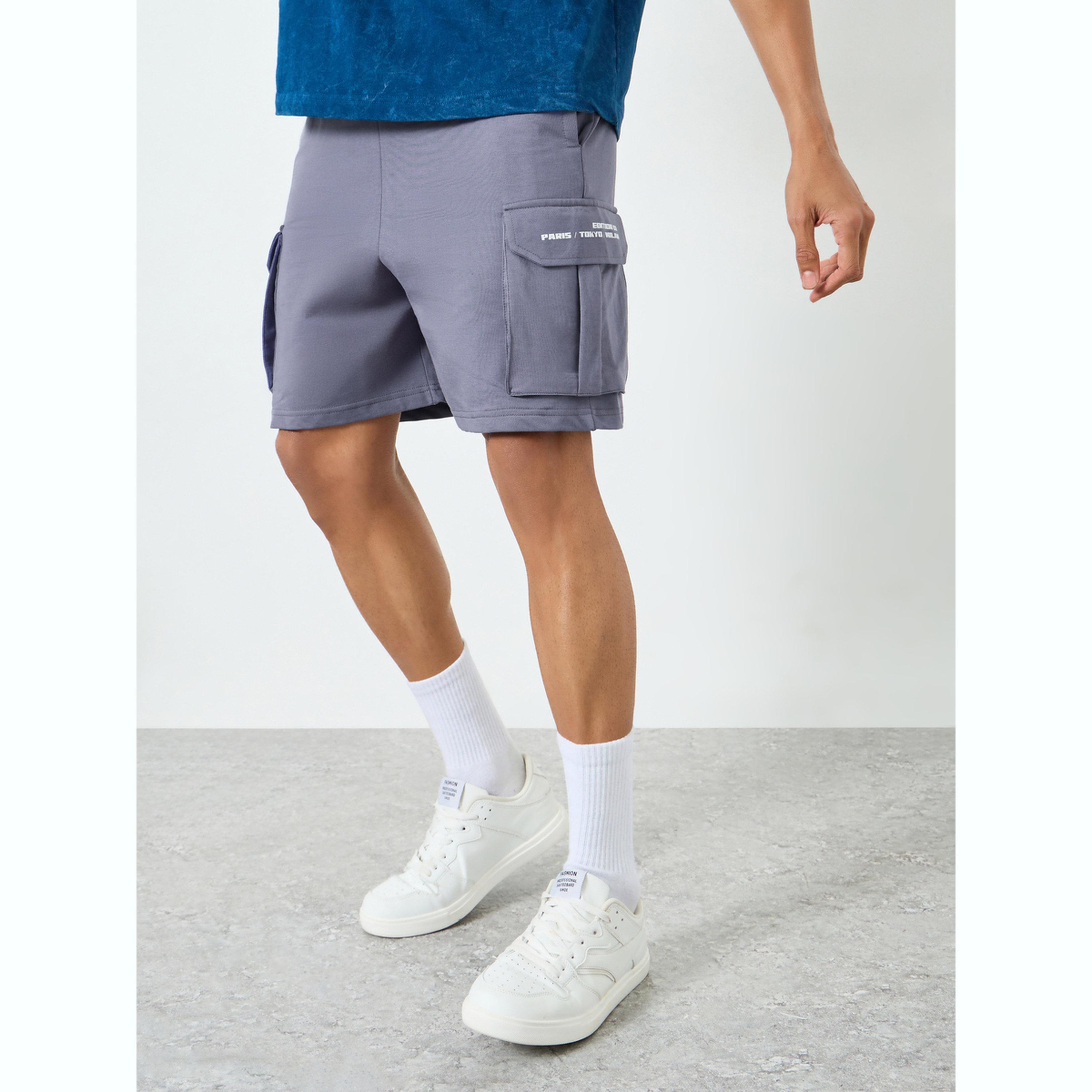 Styli Men Printed Cargo Pocket Shorts-men-clothing-bottoms-shorts-image-3