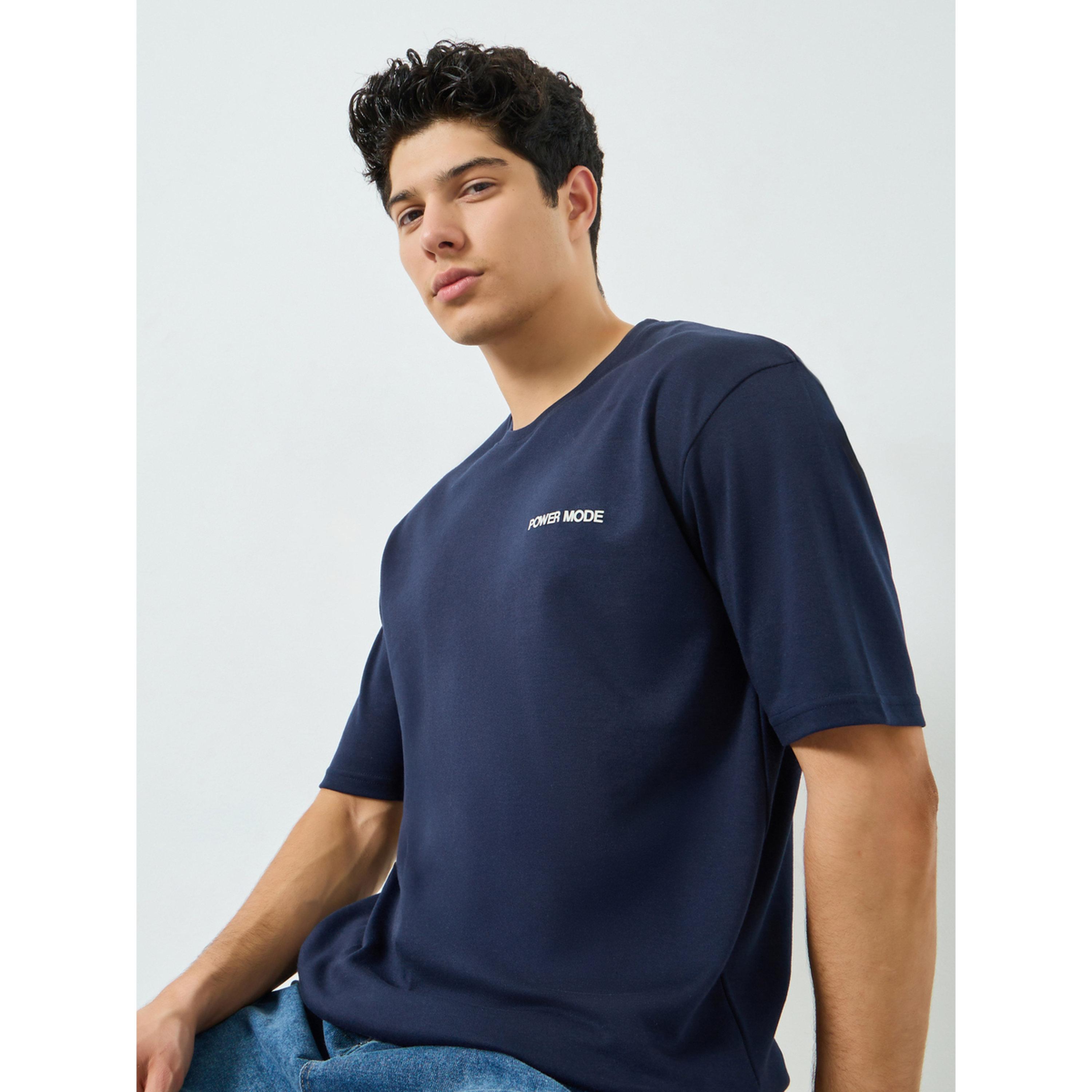 ستايلي - تيشيرت رجالي أزرق داكن واسع-men-clothing-sportswearandactivewear-tshirtsandpolos-image-3
