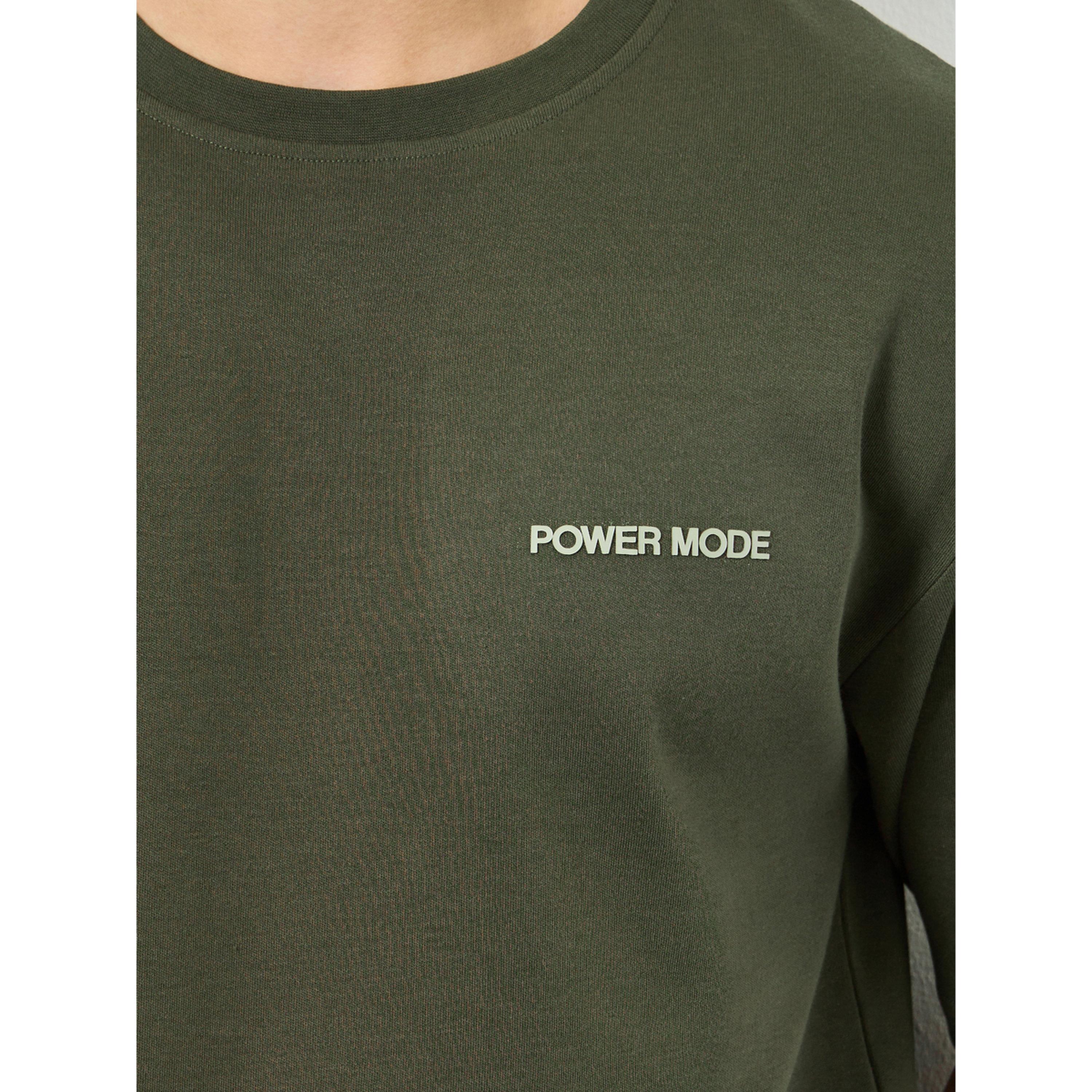Styli Men Olive Green Minimal Print Oversized T-Shirt-men-clothing-sportswearandactivewear-tshirtsandpolos-image-5