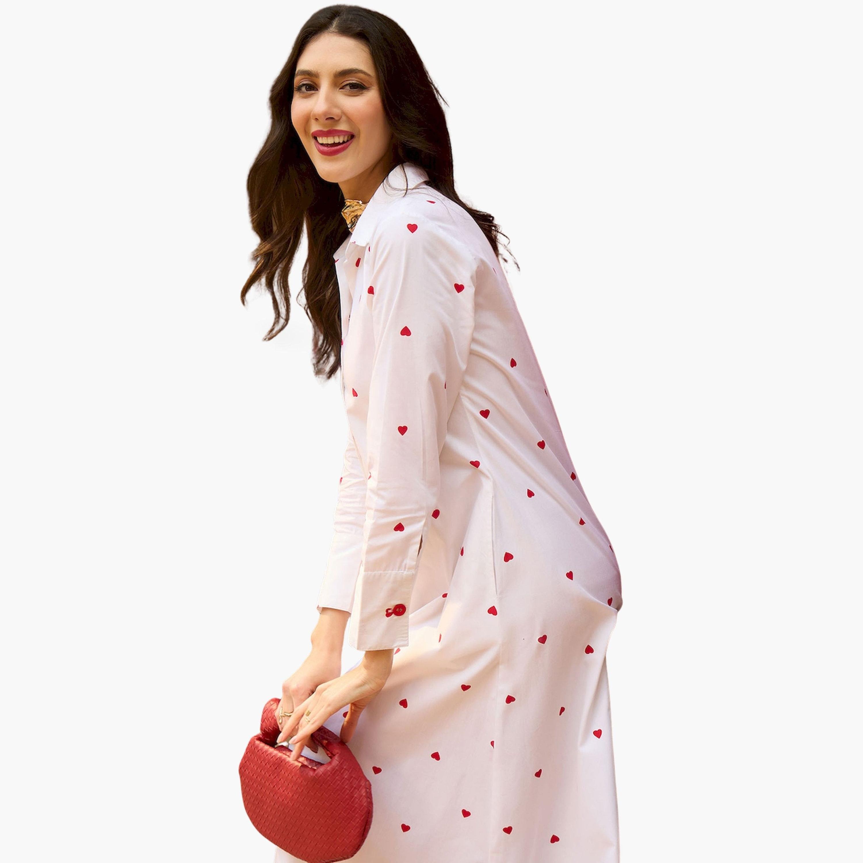 Sassafras X Styli White Heart Print A-Line Maxi Dress-women-clothing-dresses-image-2