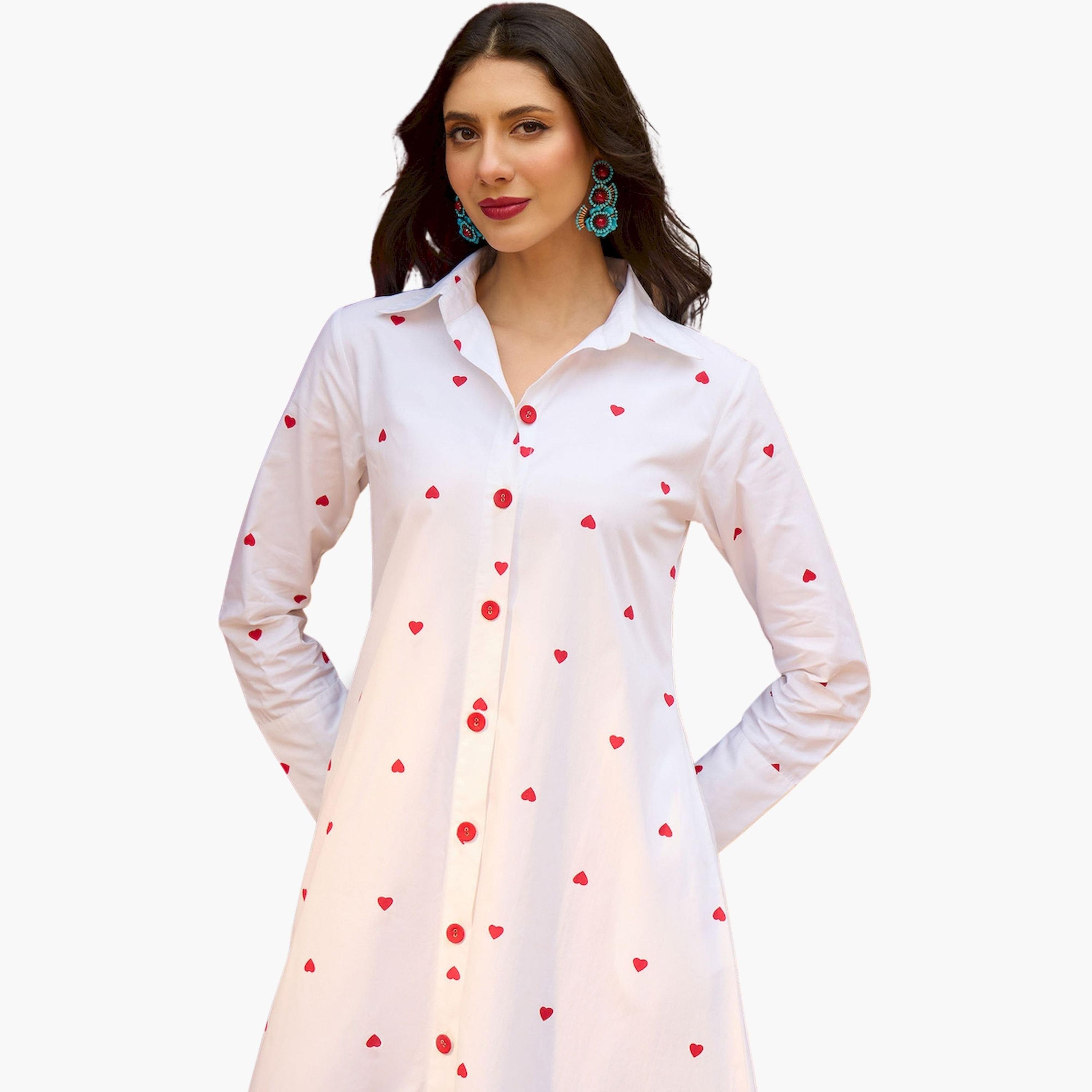 Sassafras X Styli White Heart Print A-Line Maxi Dress-women-clothing-dresses-image-4