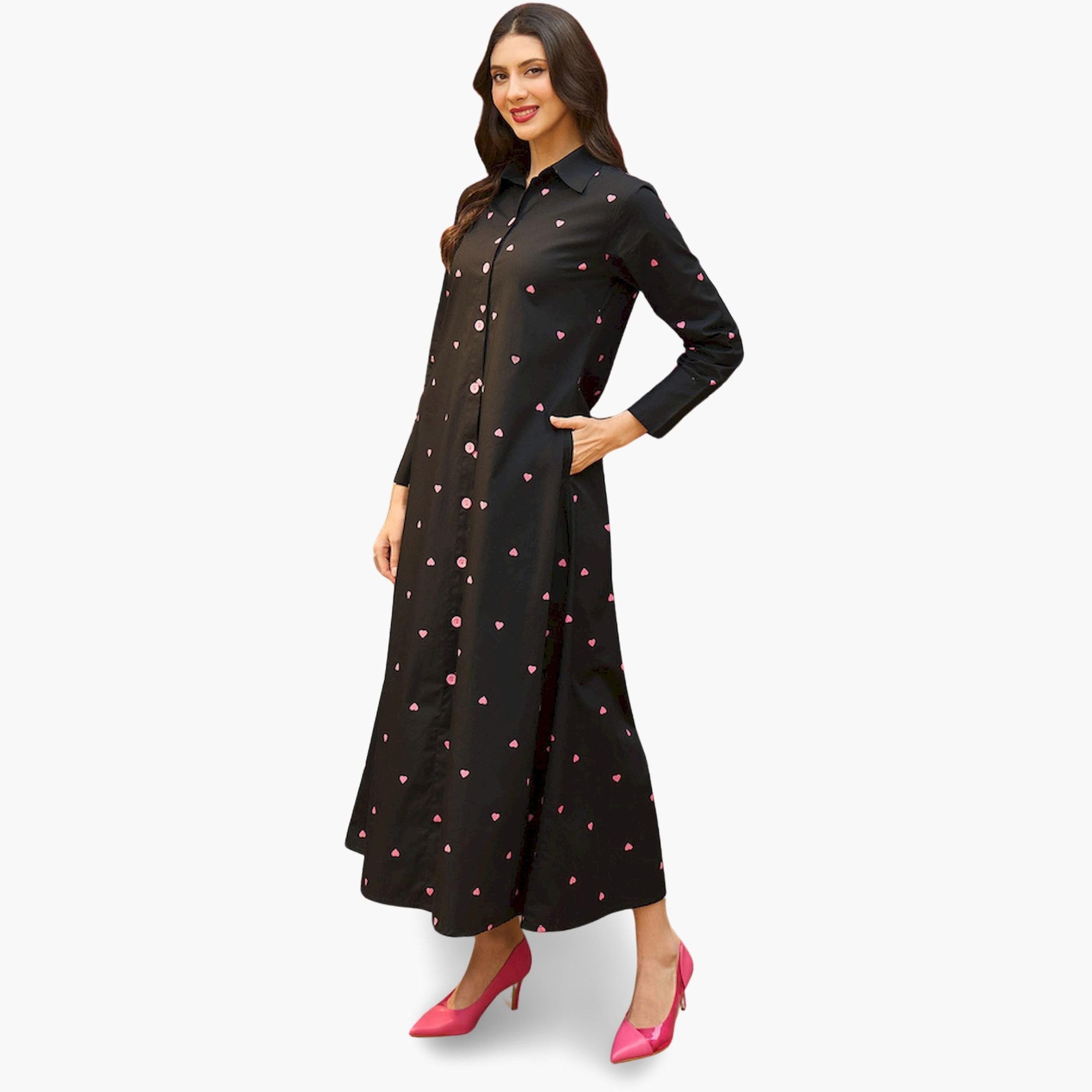 Sassafras X Styli Black Heart Print A-Line Maxi Dress-women-clothing-dresses-image-3