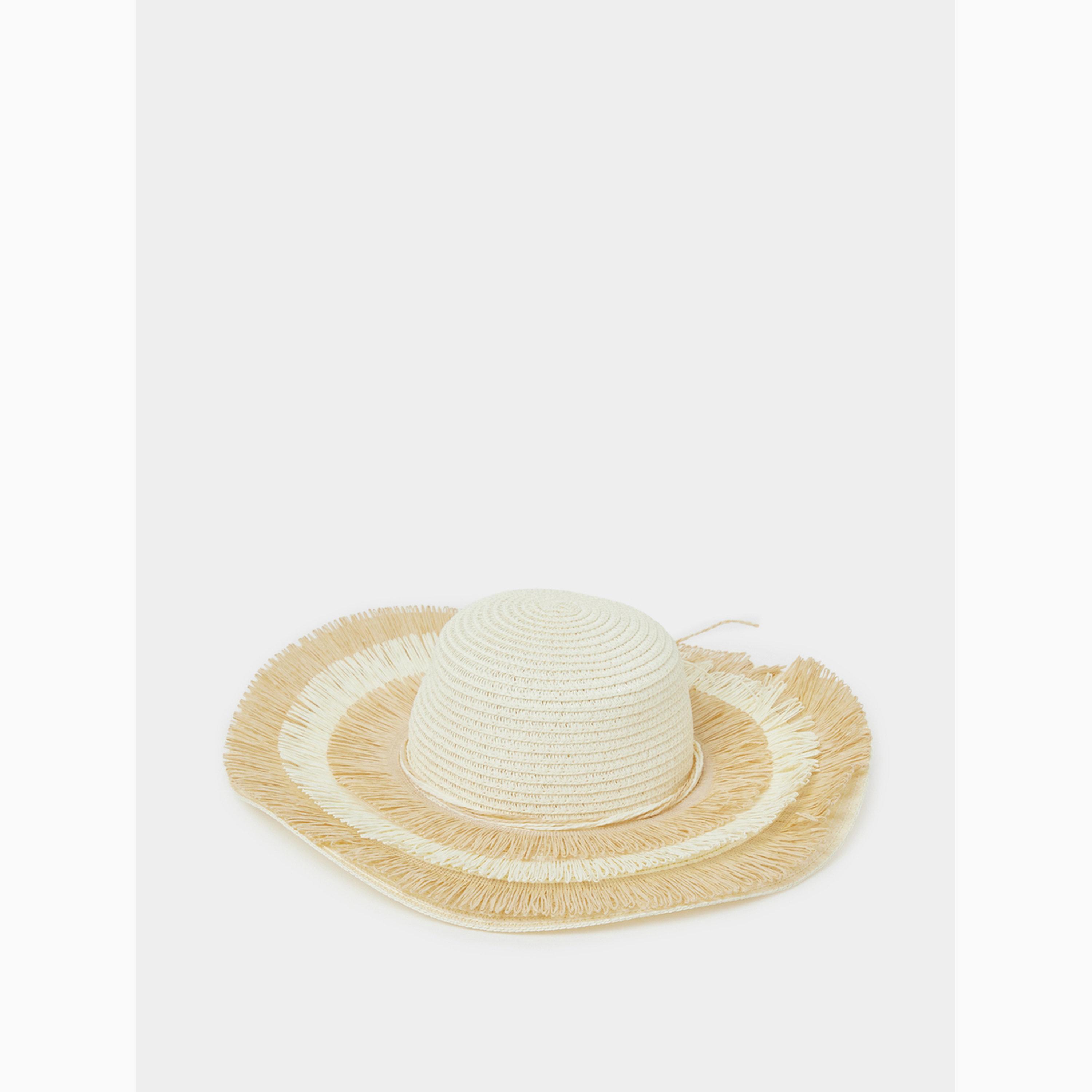 Styli Wide Brim Frayed Edge Straw Hat-women-clothingaccessories-capsandhats-image-2