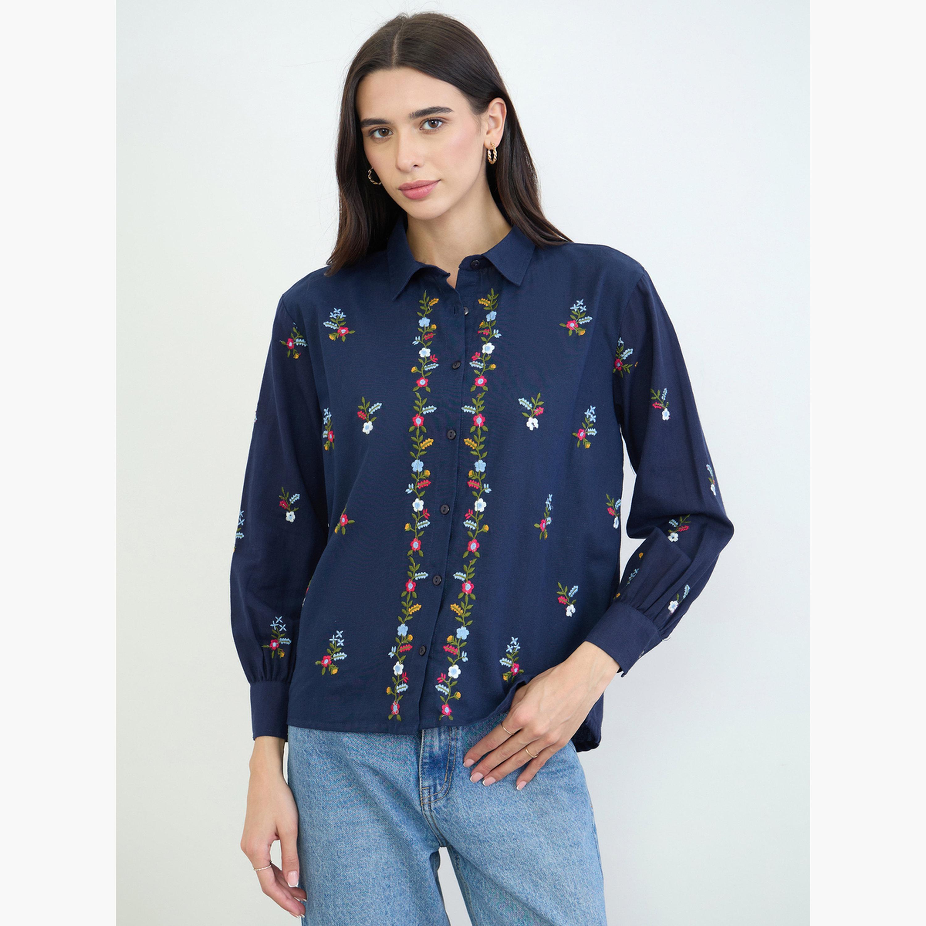 بلوزة قطن مطرزة-women-clothing-shirtsandblouses-shirts-image-1