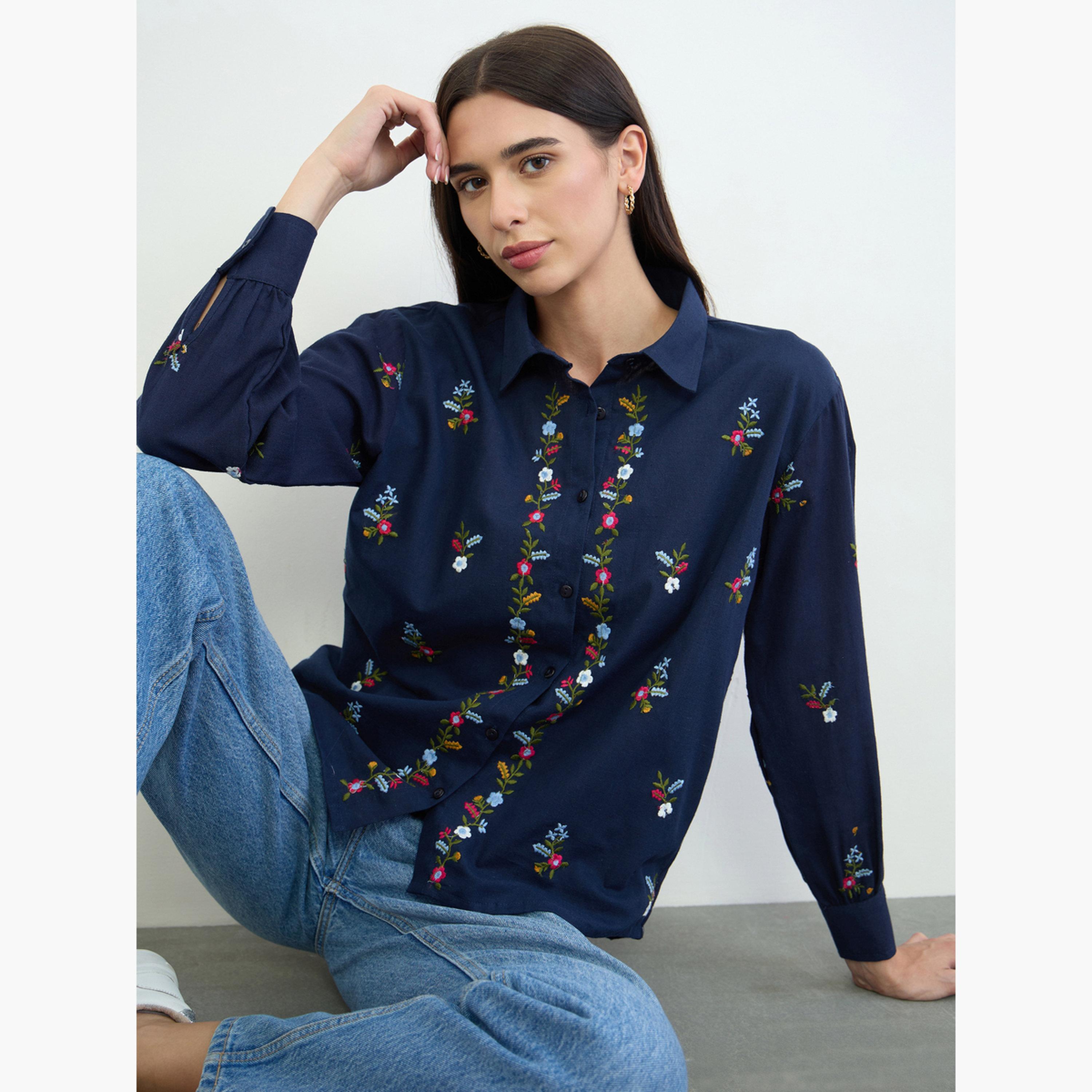 بلوزة قطن مطرزة-women-clothing-shirtsandblouses-shirts-image-3