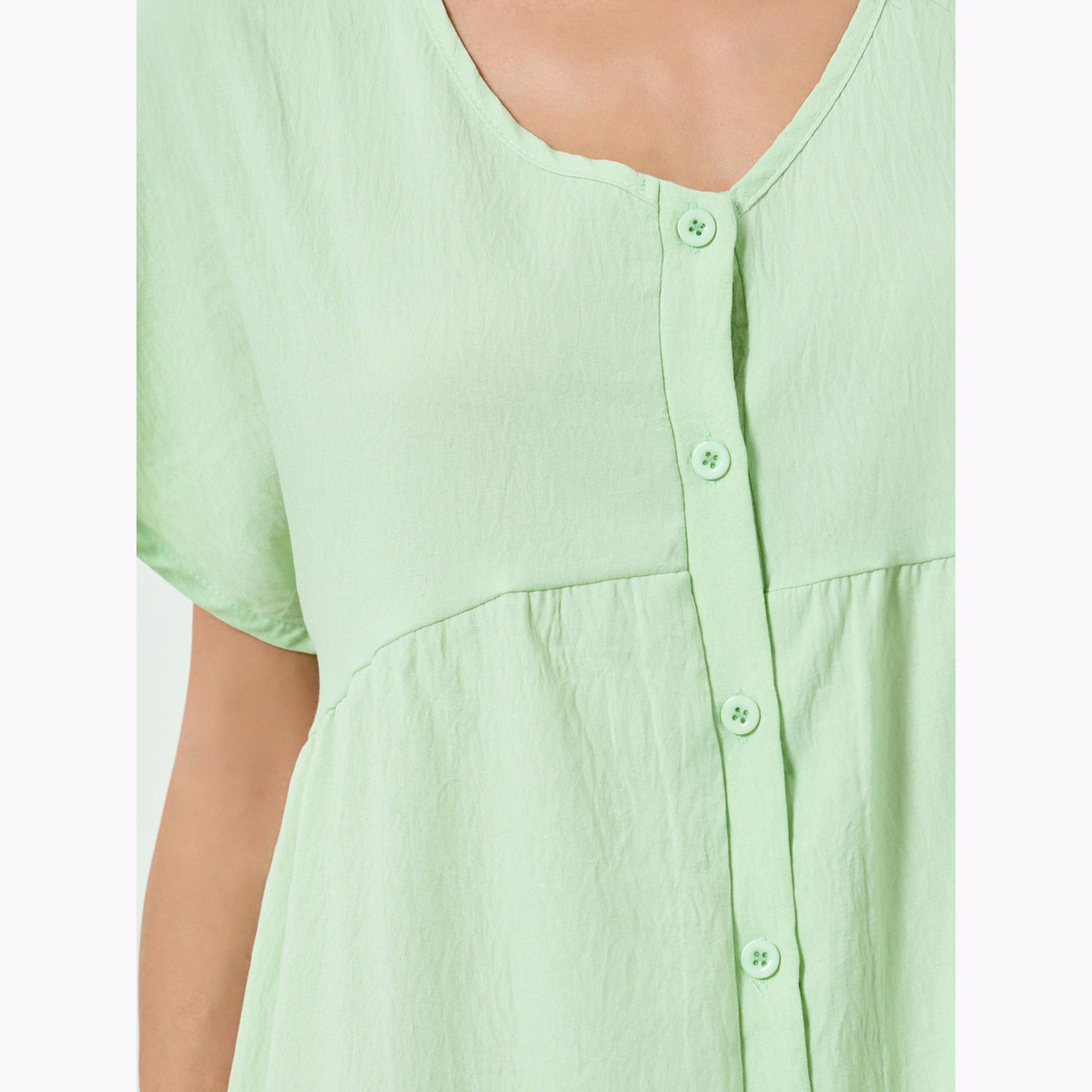 قميص نوم بأزرار وتفاصيل مجعدة-women-clothing-nightwear-nighties-image-4