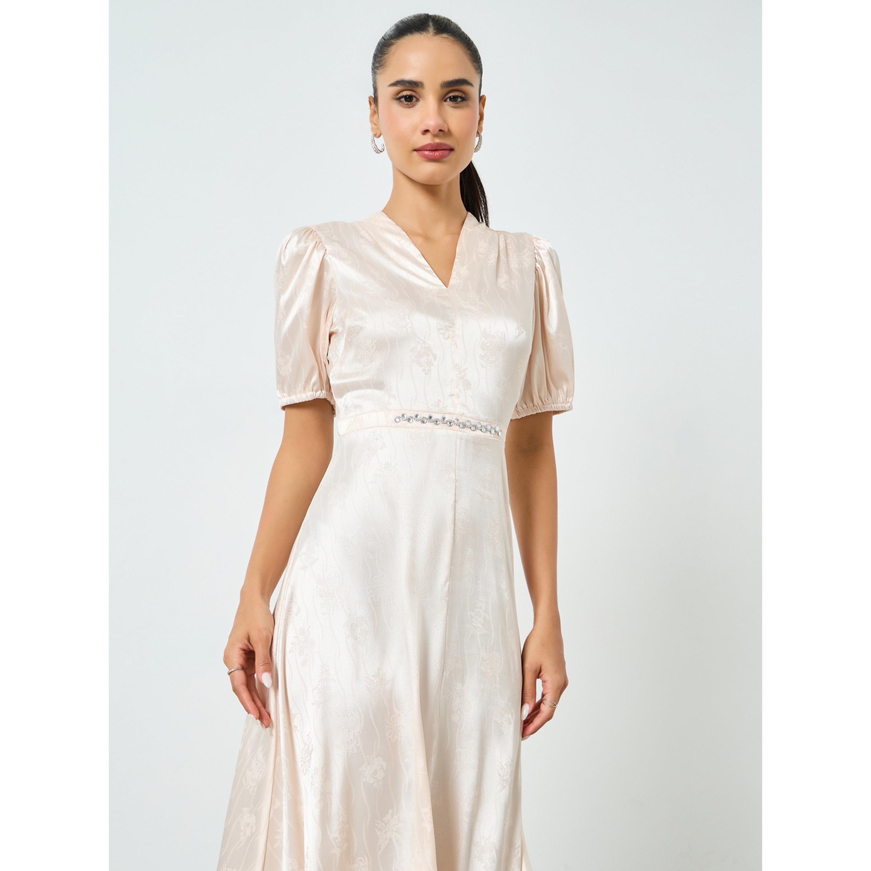 فستان طويل جاكار بخصر مرصع-women-clothing-dresses-image-3