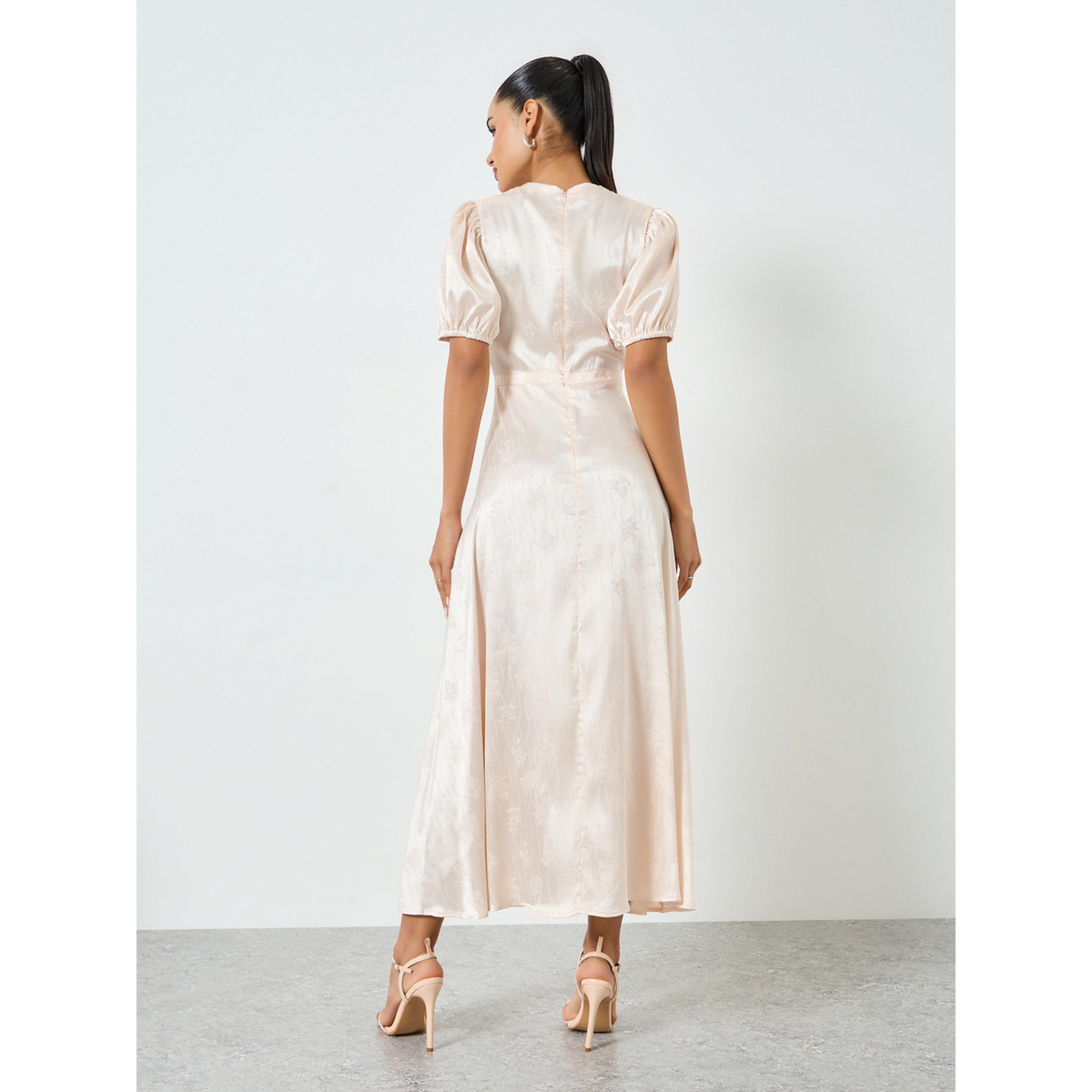 فستان طويل جاكار بخصر مرصع-women-clothing-dresses-image-4