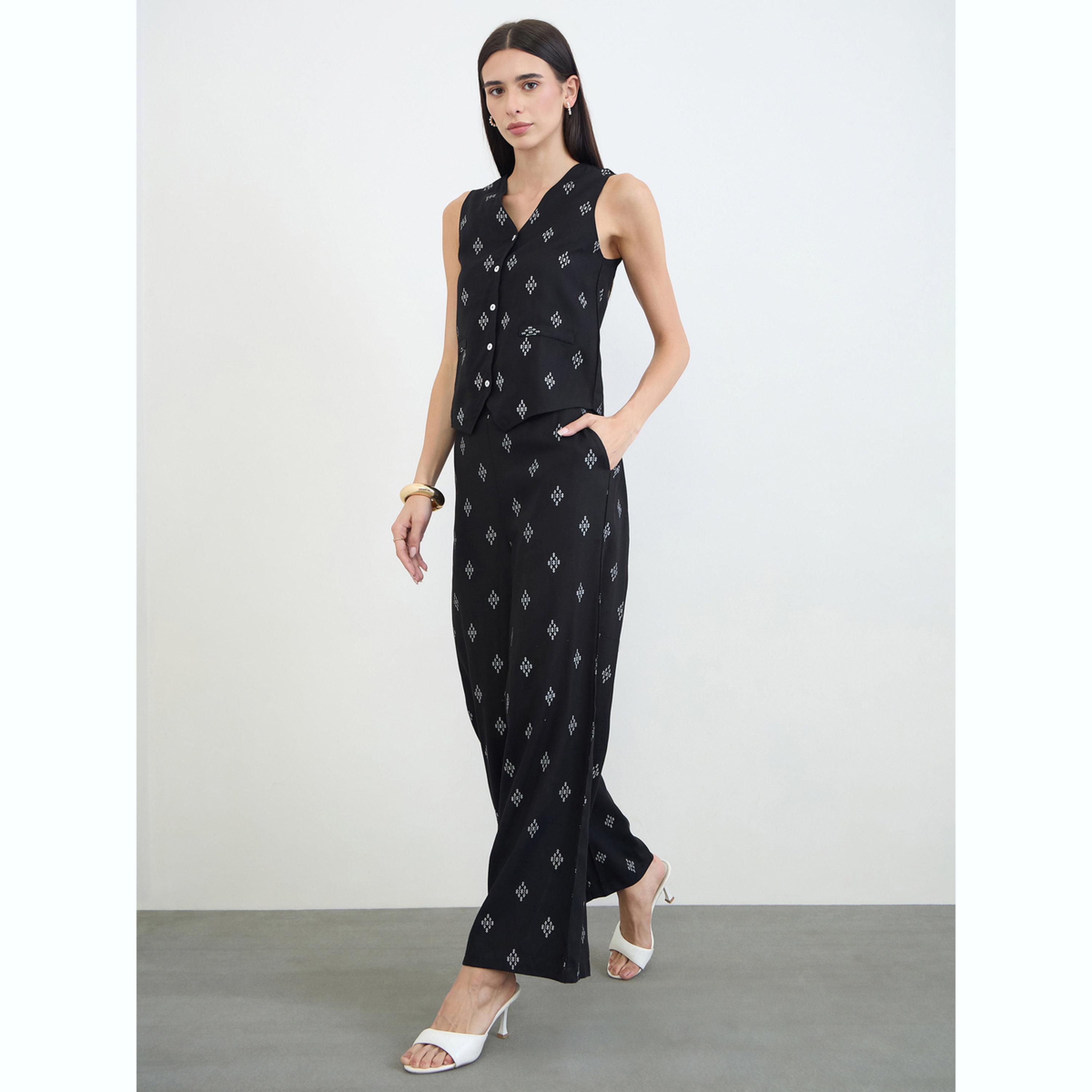 بنطال بأرجل واسعة وجيب جانبي مطبوع-women-clothing-ethnicwear-bottoms-palazzos-image-2