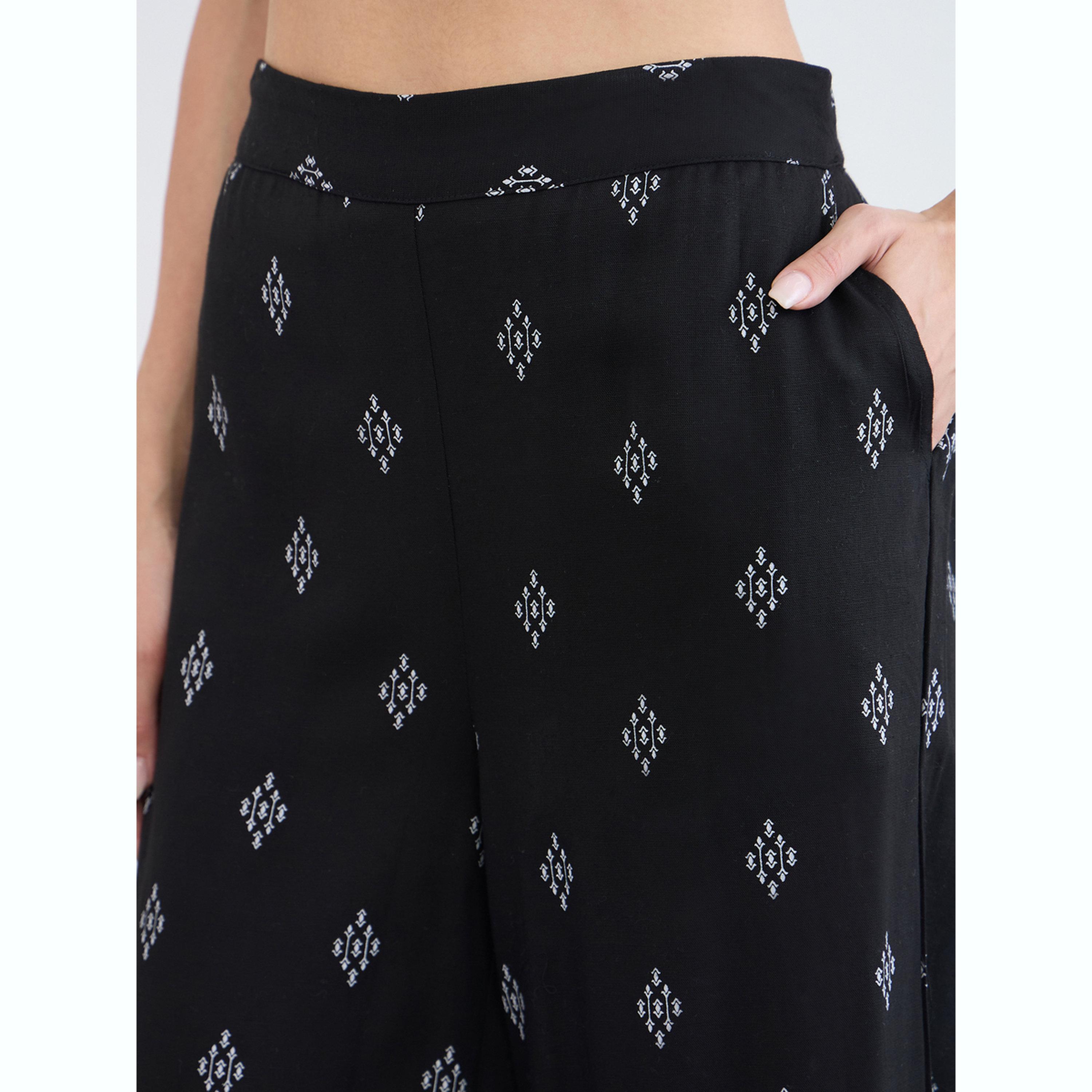بنطال بأرجل واسعة وجيب جانبي مطبوع-women-clothing-ethnicwear-bottoms-palazzos-image-3
