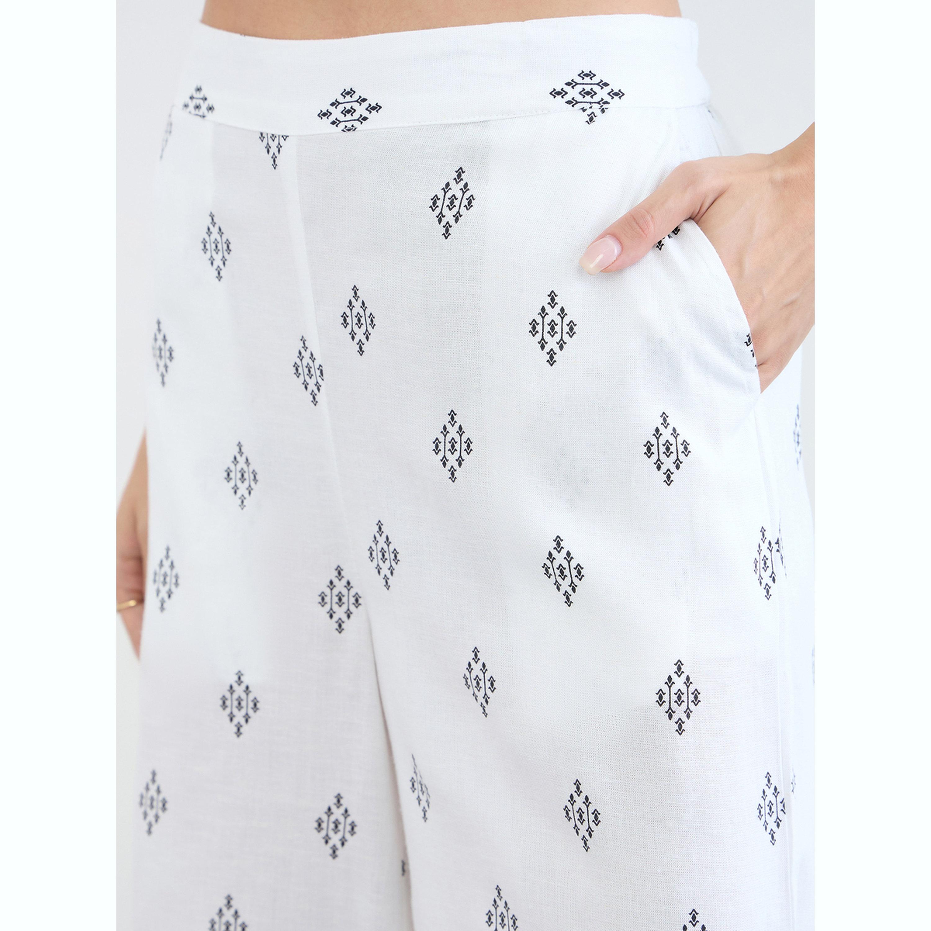 Styli White Printed Wide Leg Pants with Side Pocket-women-clothing-ethnicwear-bottoms-palazzos-image-3