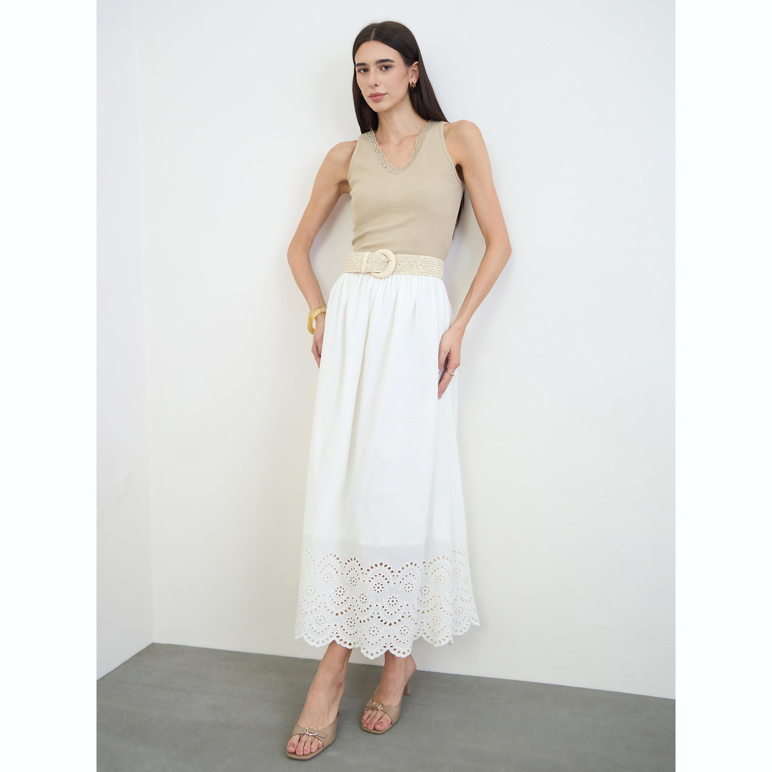 Styli Off White Schiffli Hem A-Line Maxi Skirt-women-clothing-bottoms-skirts-image-2