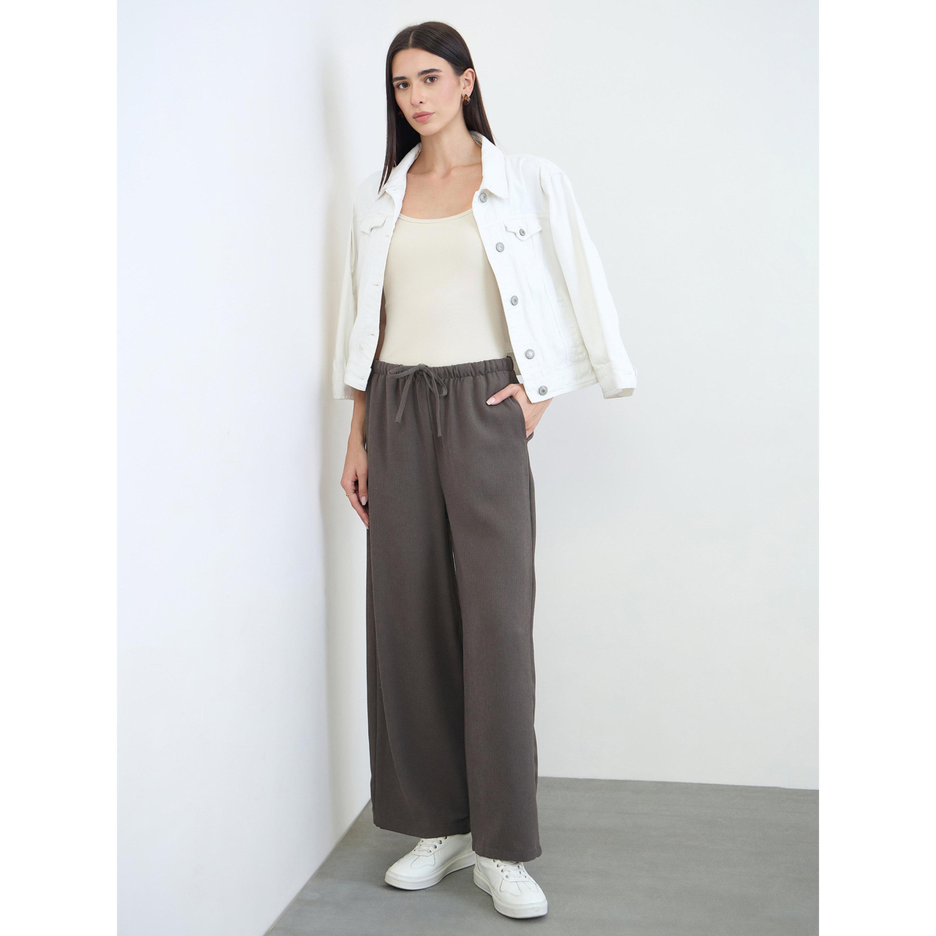Styli Charcoal Crushed Textured Wide Leg Pants-women-clothing-bottoms-joggers-image-2