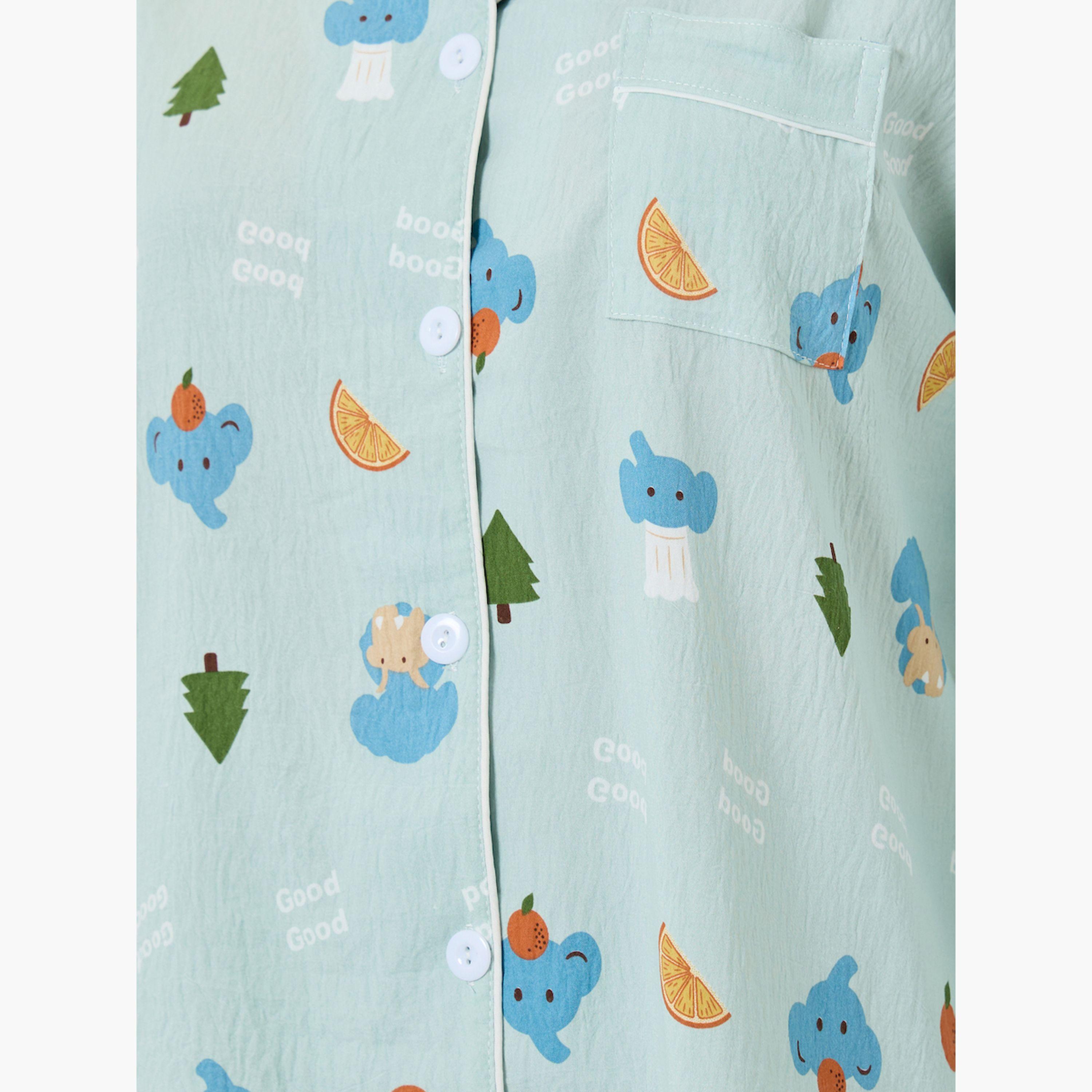 مجموعة من بيجاما وقميص بطبعة جرافيك وأكمام طويلة-women-clothing-nightwear-pyjamas-longsets-image-6