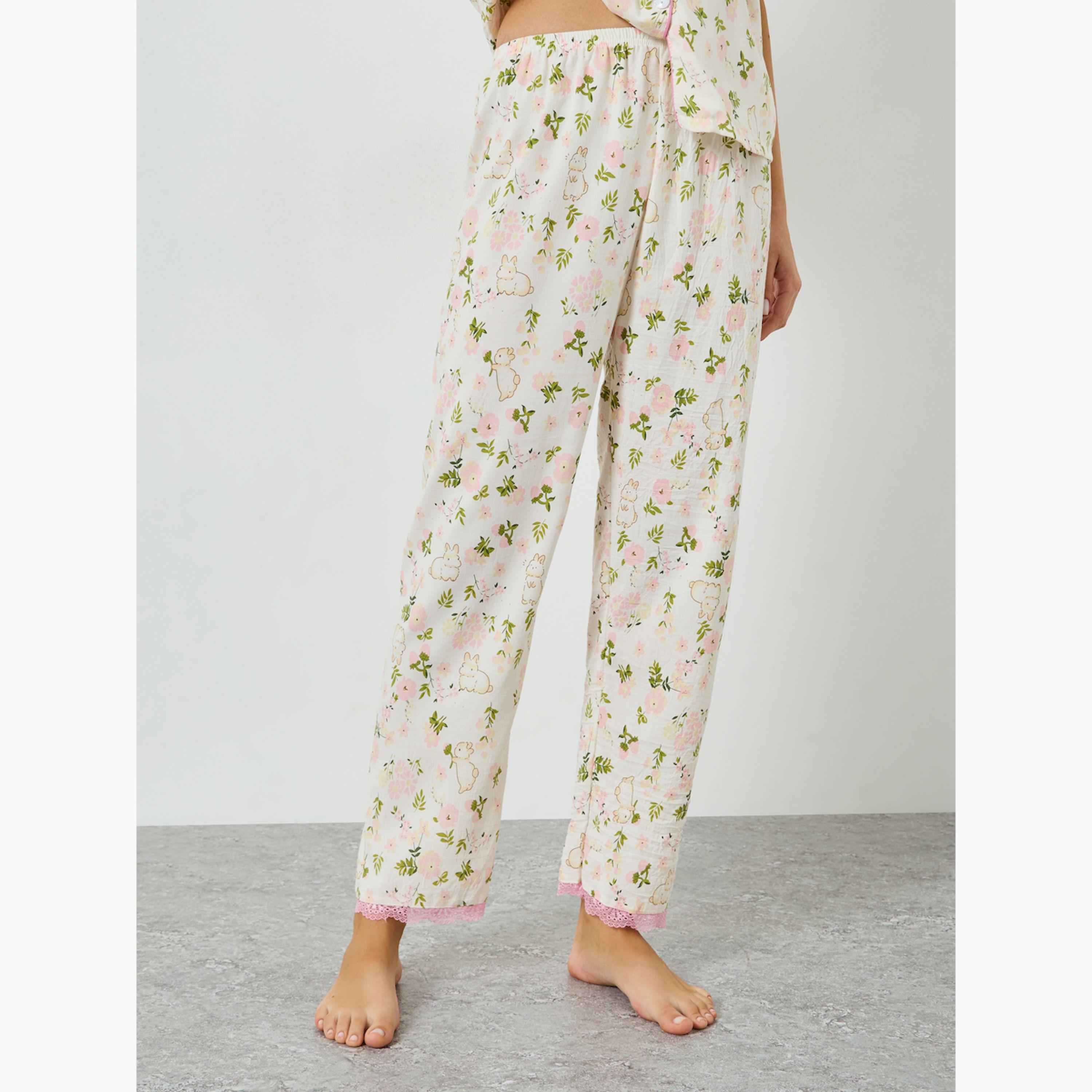 Styli Floral Print Shirt and Pyjama Set-women-clothing-nightwear-pyjamas-longsets-image-5