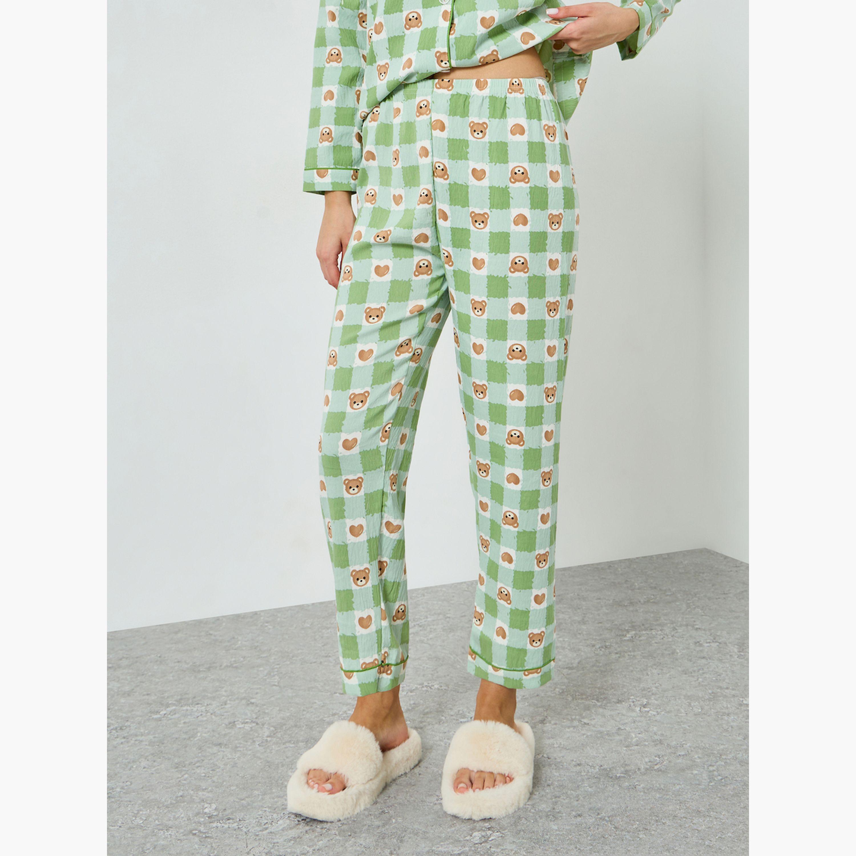 مجموعة من بيجاما وقميص بطبعة دب-women-clothing-nightwear-pyjamas-longsets-image-4