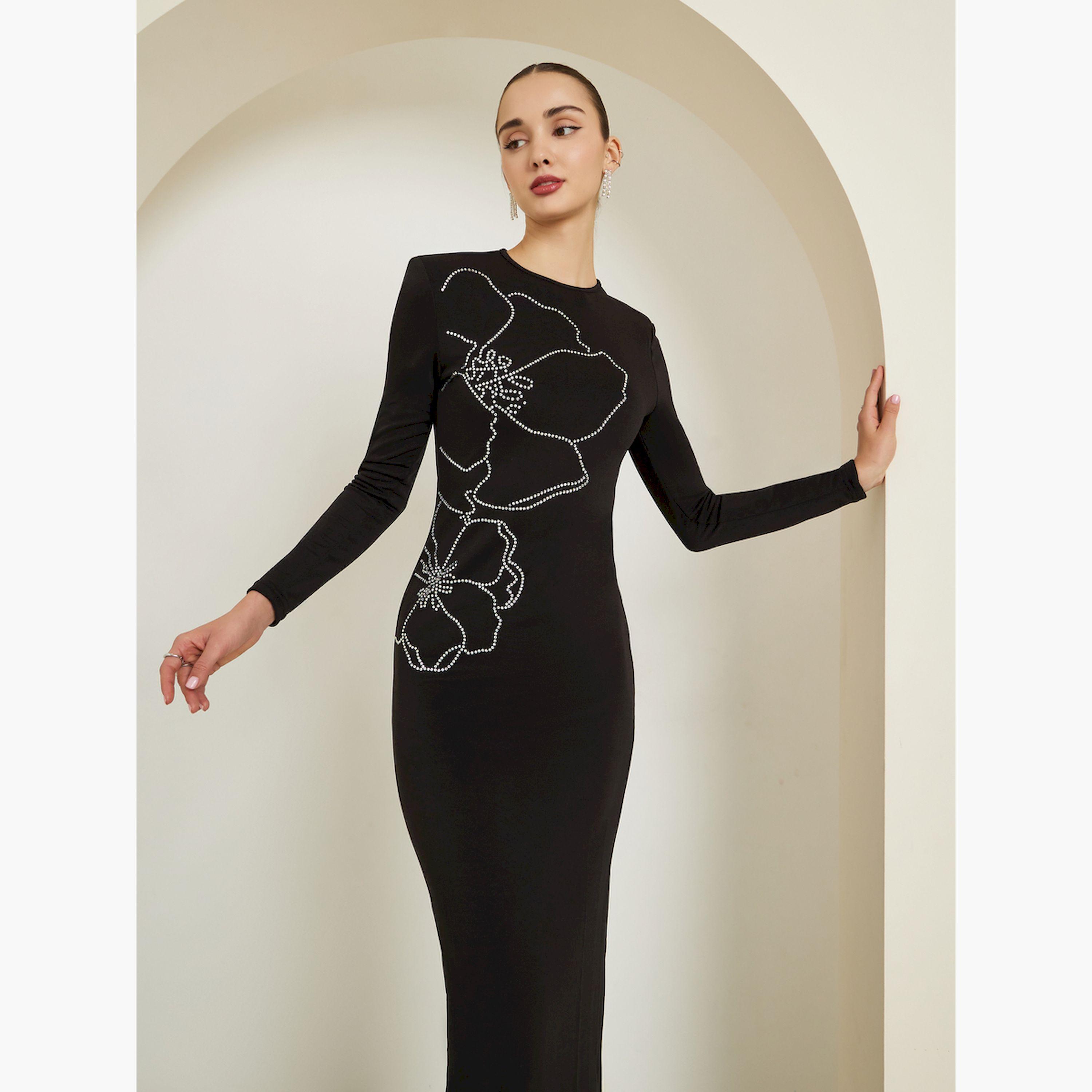 فستان ميدي قصة ضيقة مزين-women-clothing-dresses-image-2