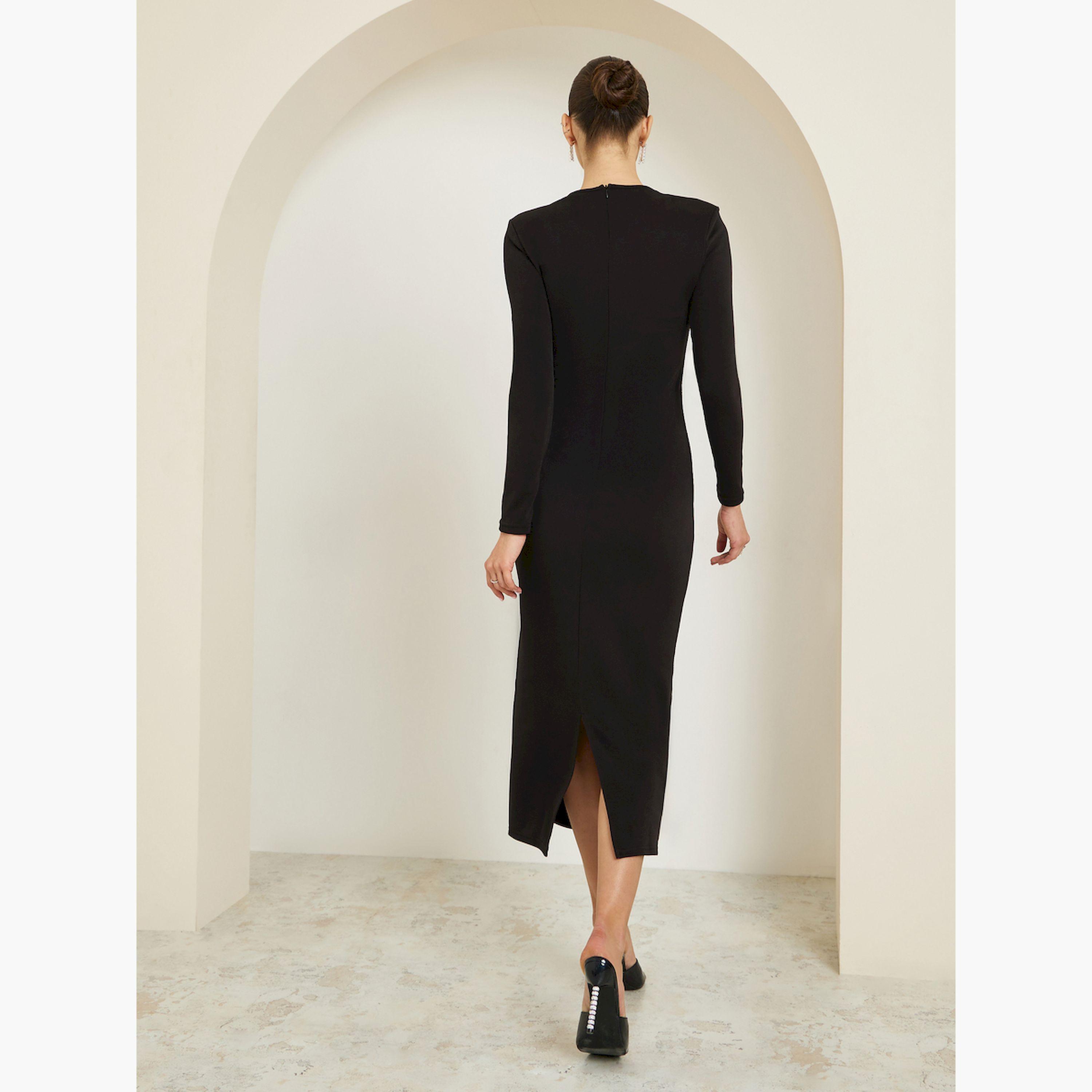 فستان ميدي قصة ضيقة مزين-women-clothing-dresses-image-4