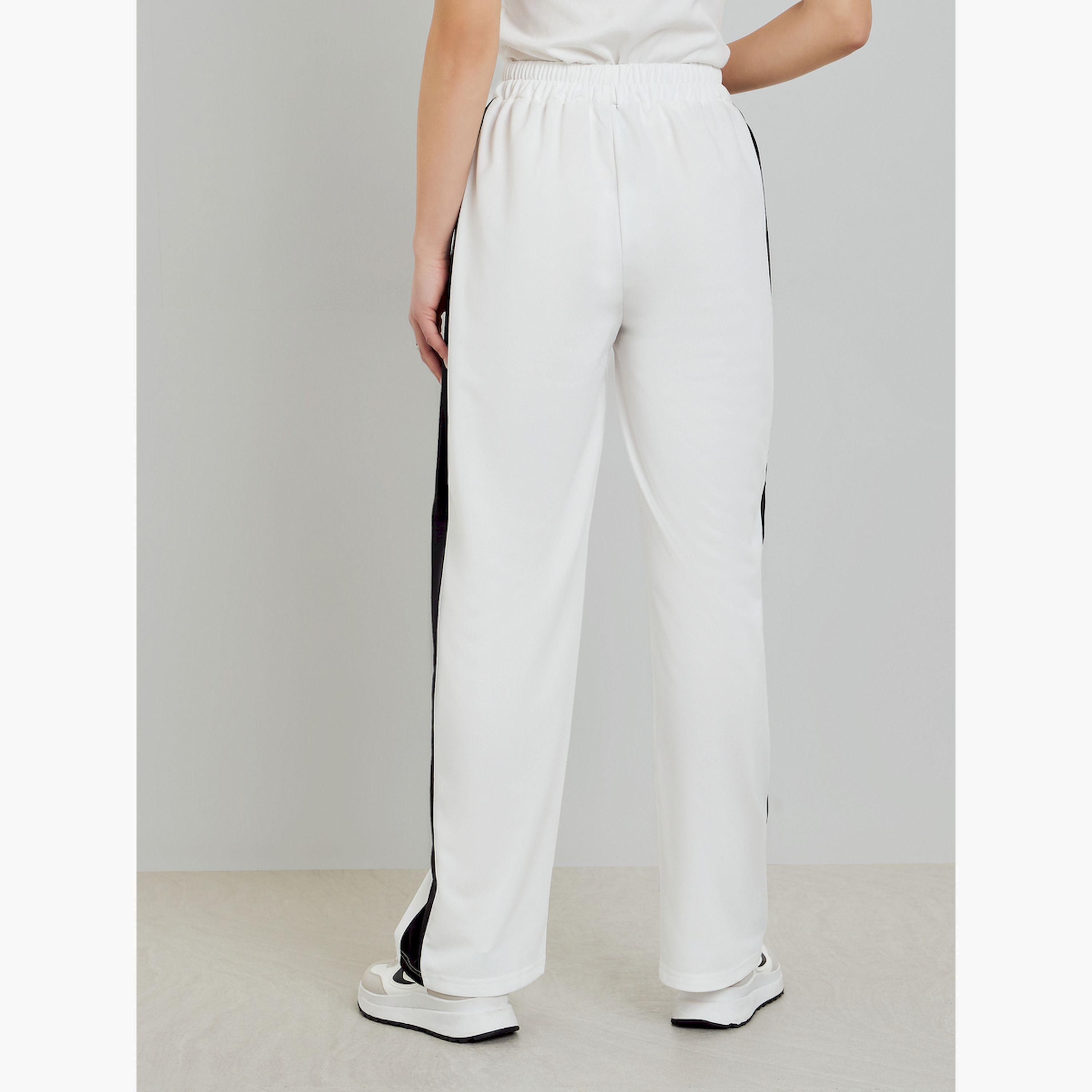 Styli White Wide Leg Joggers with Side Stripe-women-clothing-bottoms-joggers-image-5