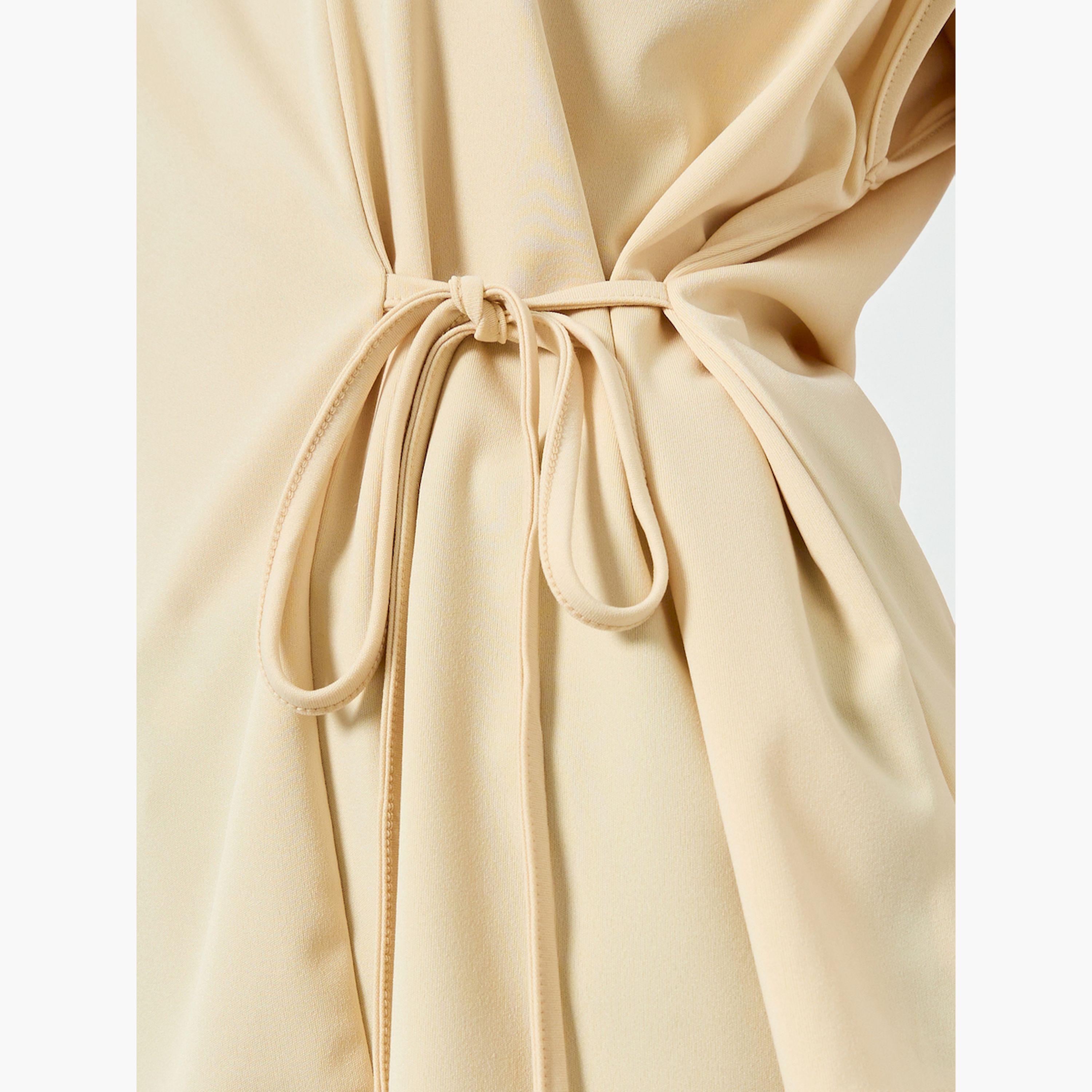 بلوزة سادة بقصة سائبة مع رباط جانبي-women-clothing-shirtsandblouses-blouses-image-4