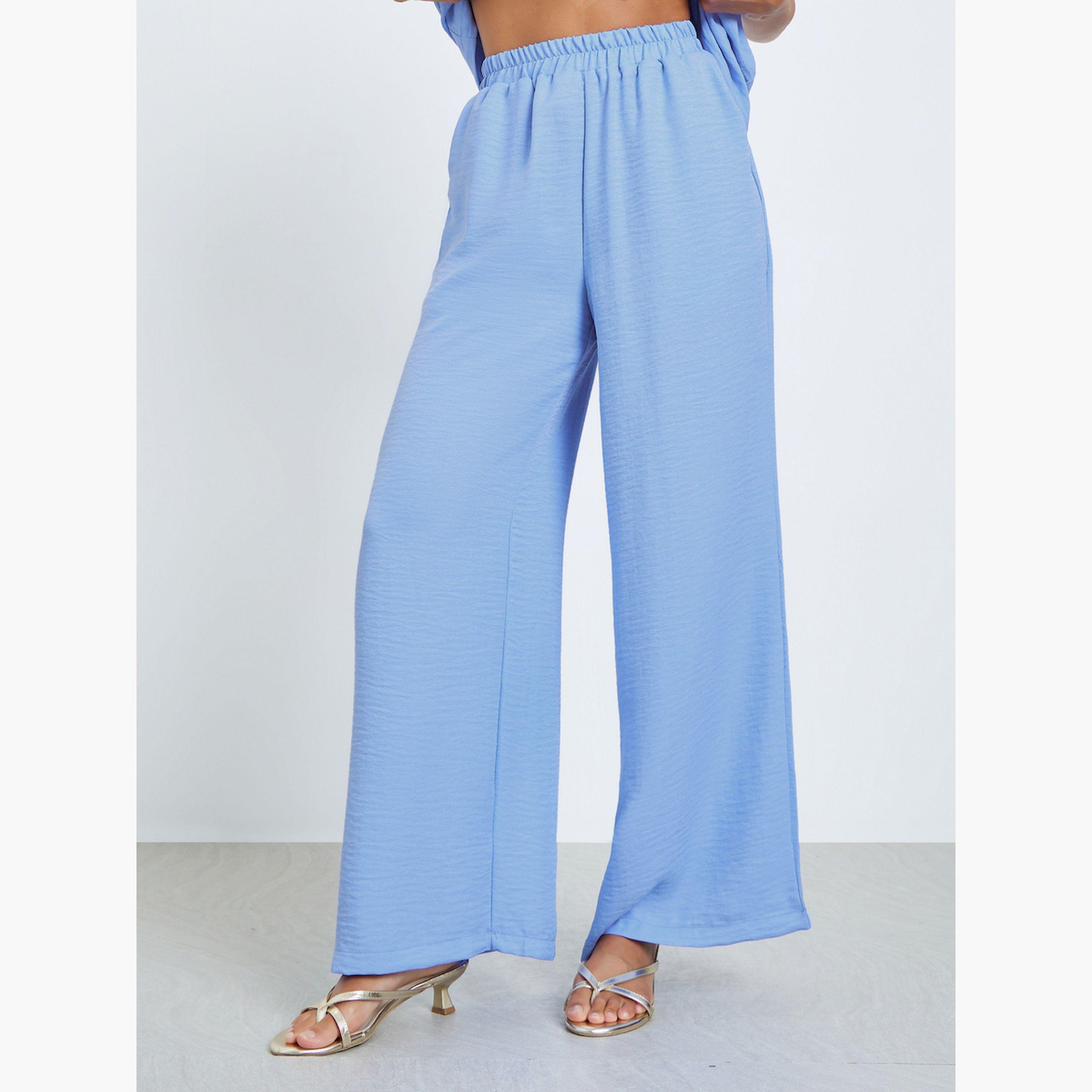 طقم منسق من بنطال وقميص بحزام وقصة واسعة-women-clothing-coordsets-image-5
