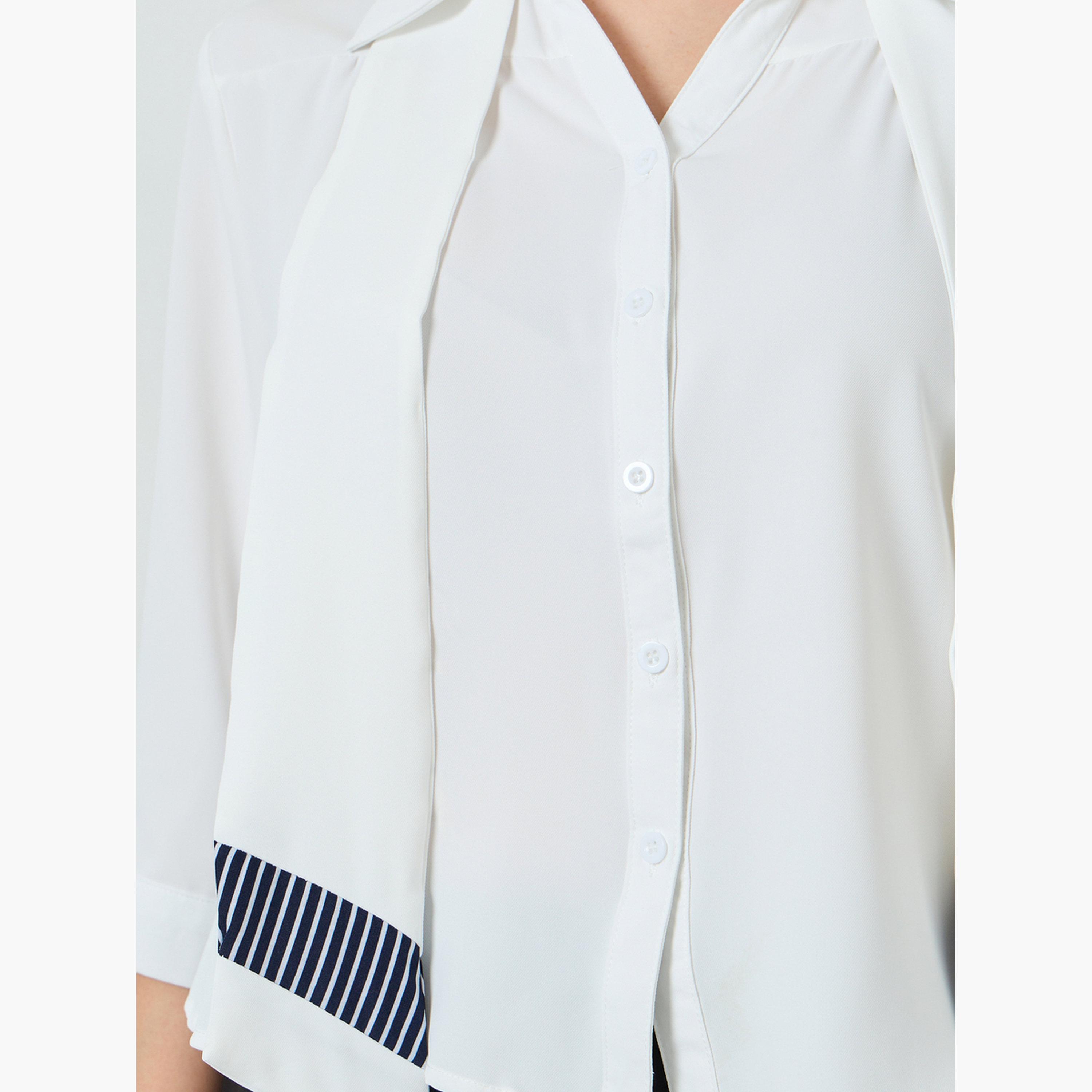 بلوزة بأكمام طويلة وتفاصيل رباط-women-clothing-shirtsandblouses-shirts-image-3