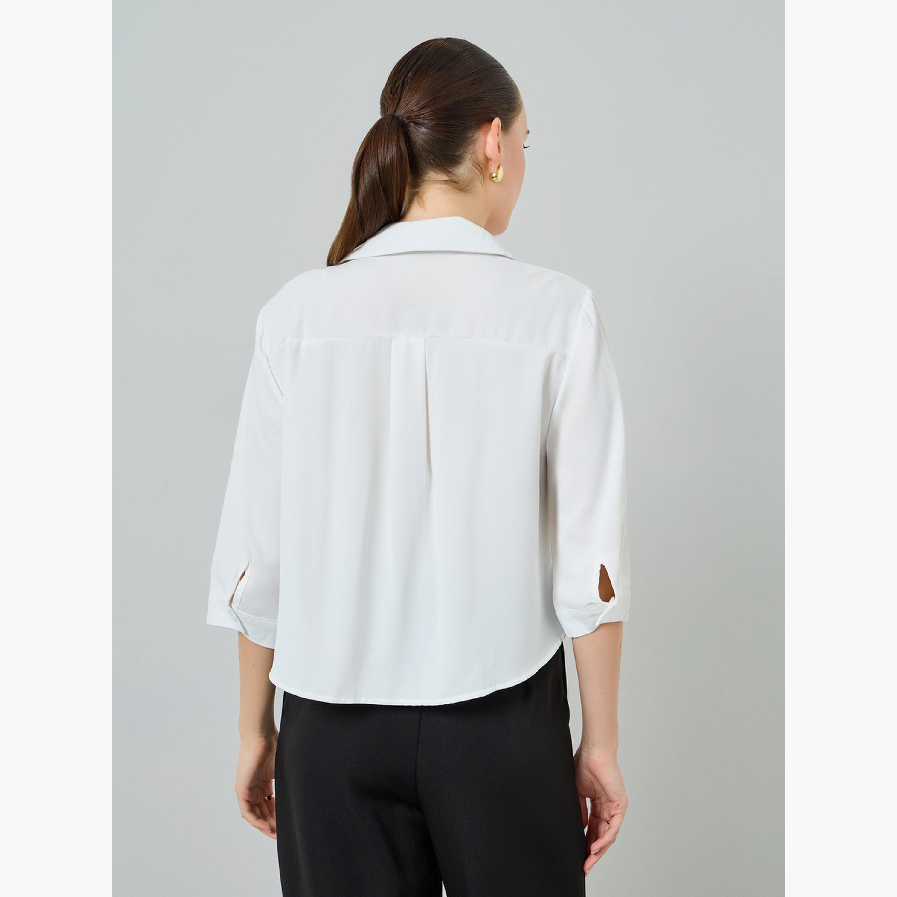 بلوزة بأكمام طويلة وتفاصيل رباط-women-clothing-shirtsandblouses-shirts-image-4