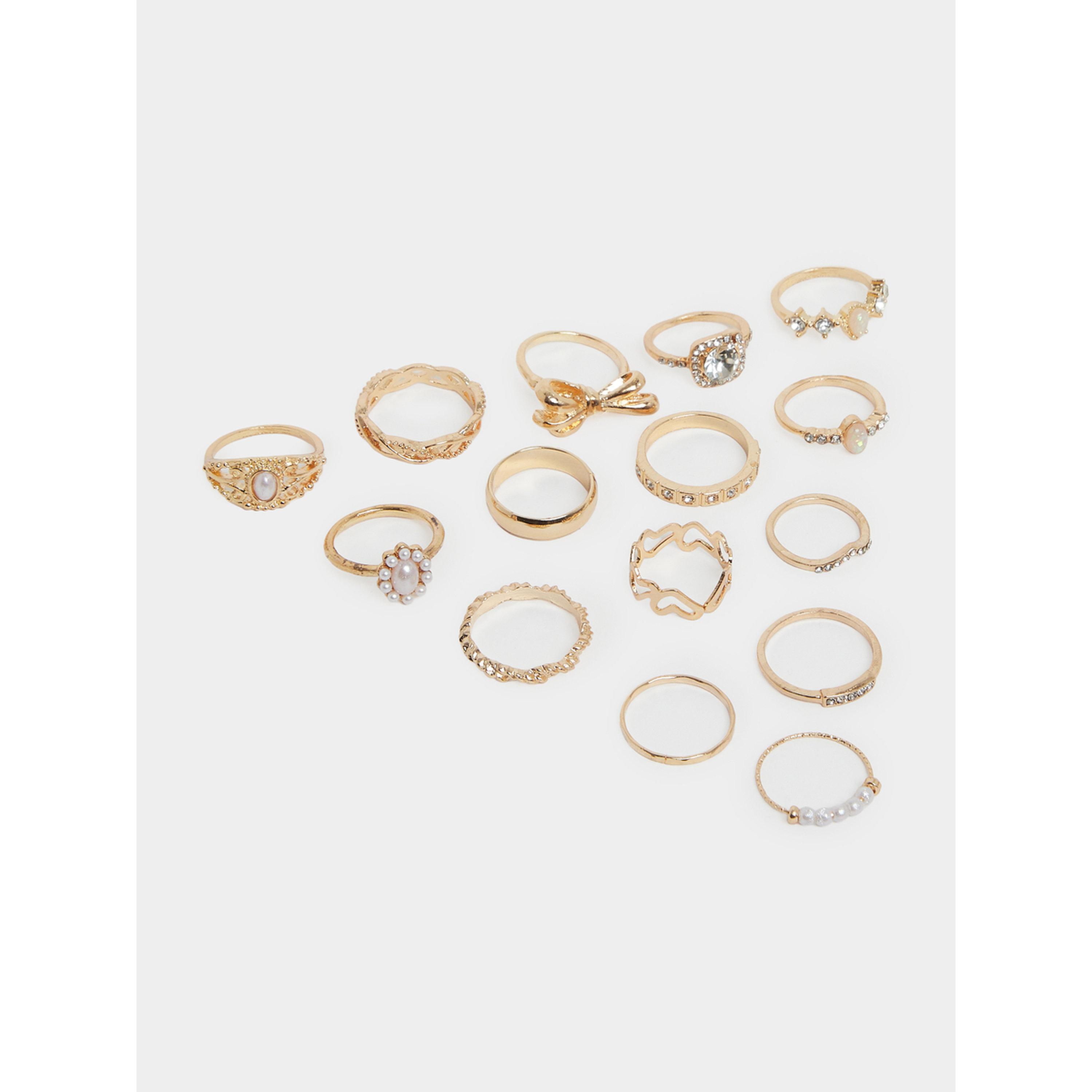 مجموعة من 15 خاتم مزين-women-watchesandjewellery-jewellery-rings-image-1